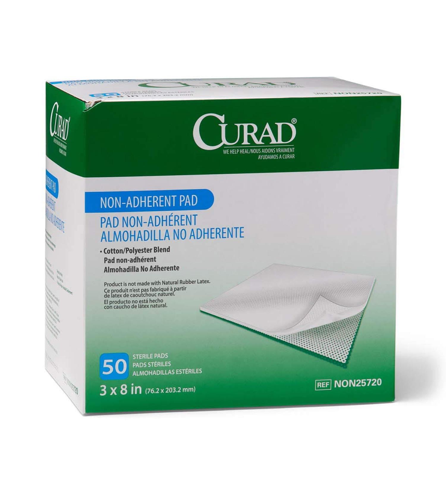 Medline Curad Sterile Non-Adherent Pad 3x8 - Pack of 50 | Medical Grade Wound Dressing - Buy Online on GoSupps.com