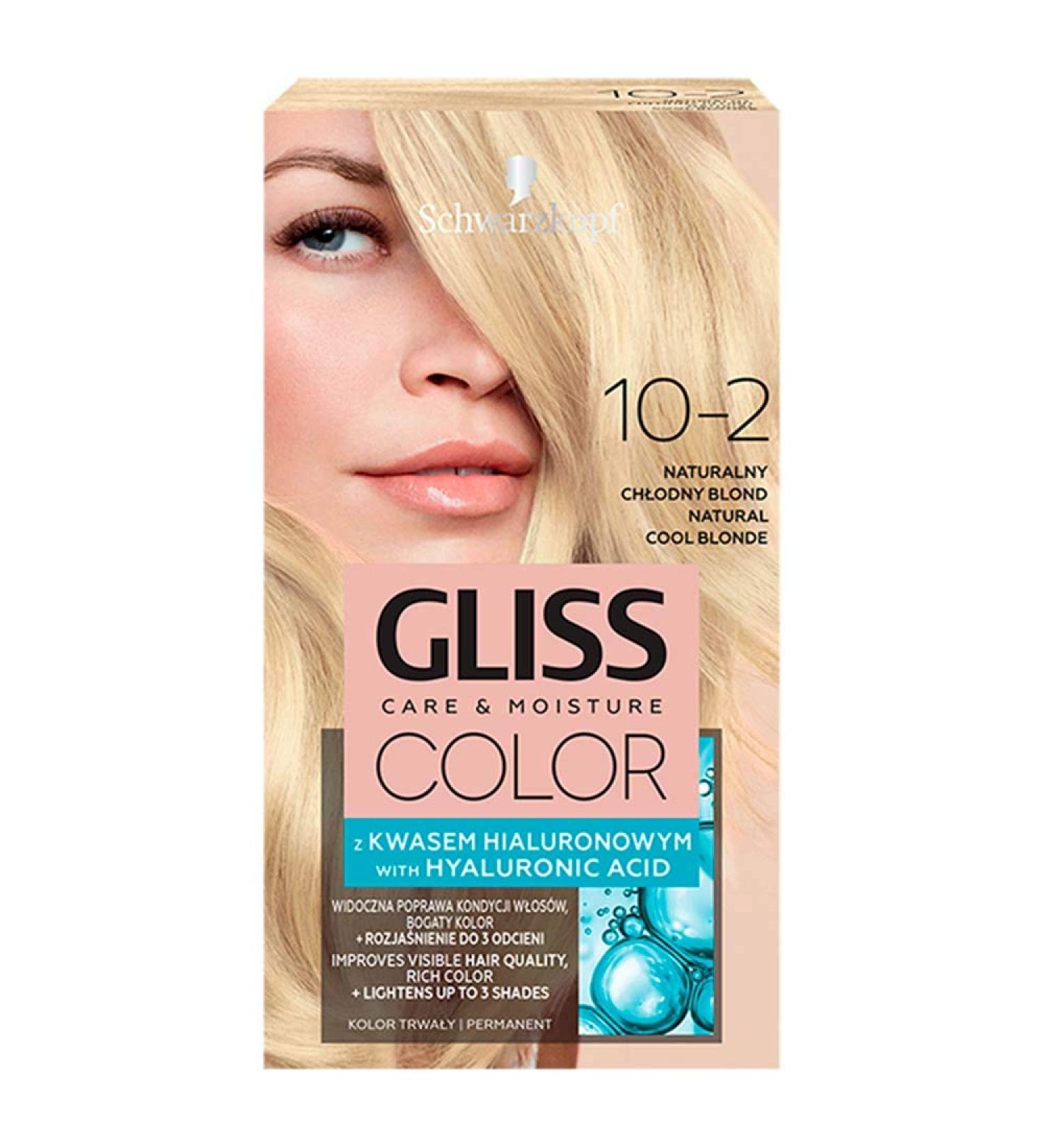 Schwarzkopf Gliss Color Hair Dye Cream 10-2 Cool Natural Blonde 142 ml Cool Natural Blonde 1 piece (1 pack)
