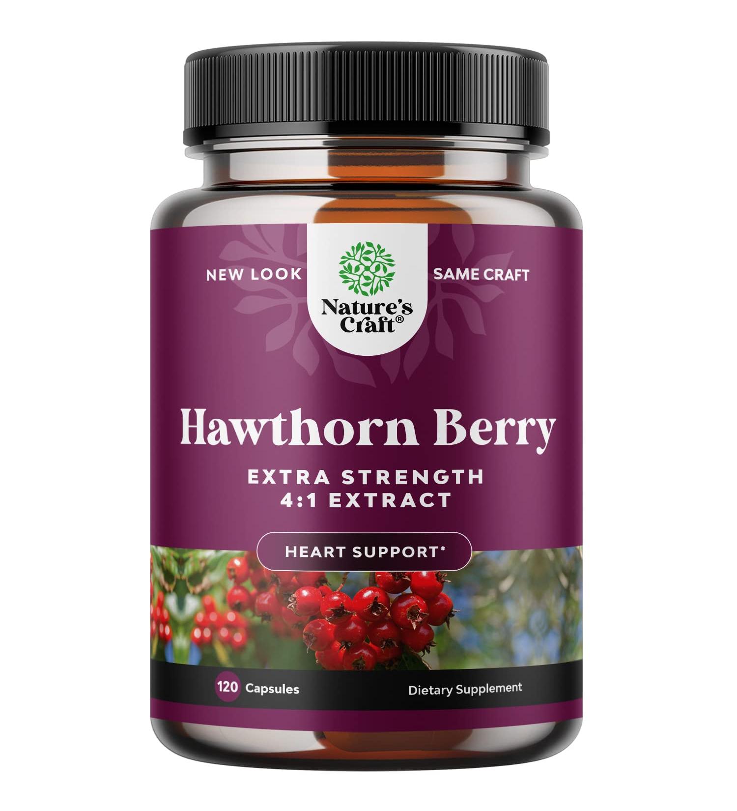 Extra Strength Hawthorn Berry Capsules - 1330mg 4:1 Extract Heart Health Supplement | High Pressure & Cholesterol Support | Non-GMO Polyphenol Formula for Men & Women - Buy Online on GoSupps.com