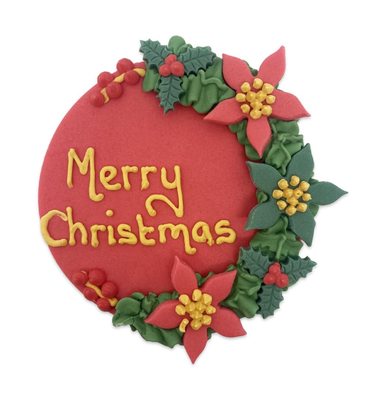 Anniversary House Festive Folliage Plaque Cake Topper Christmas Cake Decorations Edible Cake Decorations Handcrafted Cake Toppers Edible Fondant SFX360 - Buy Online on GoSupps.com