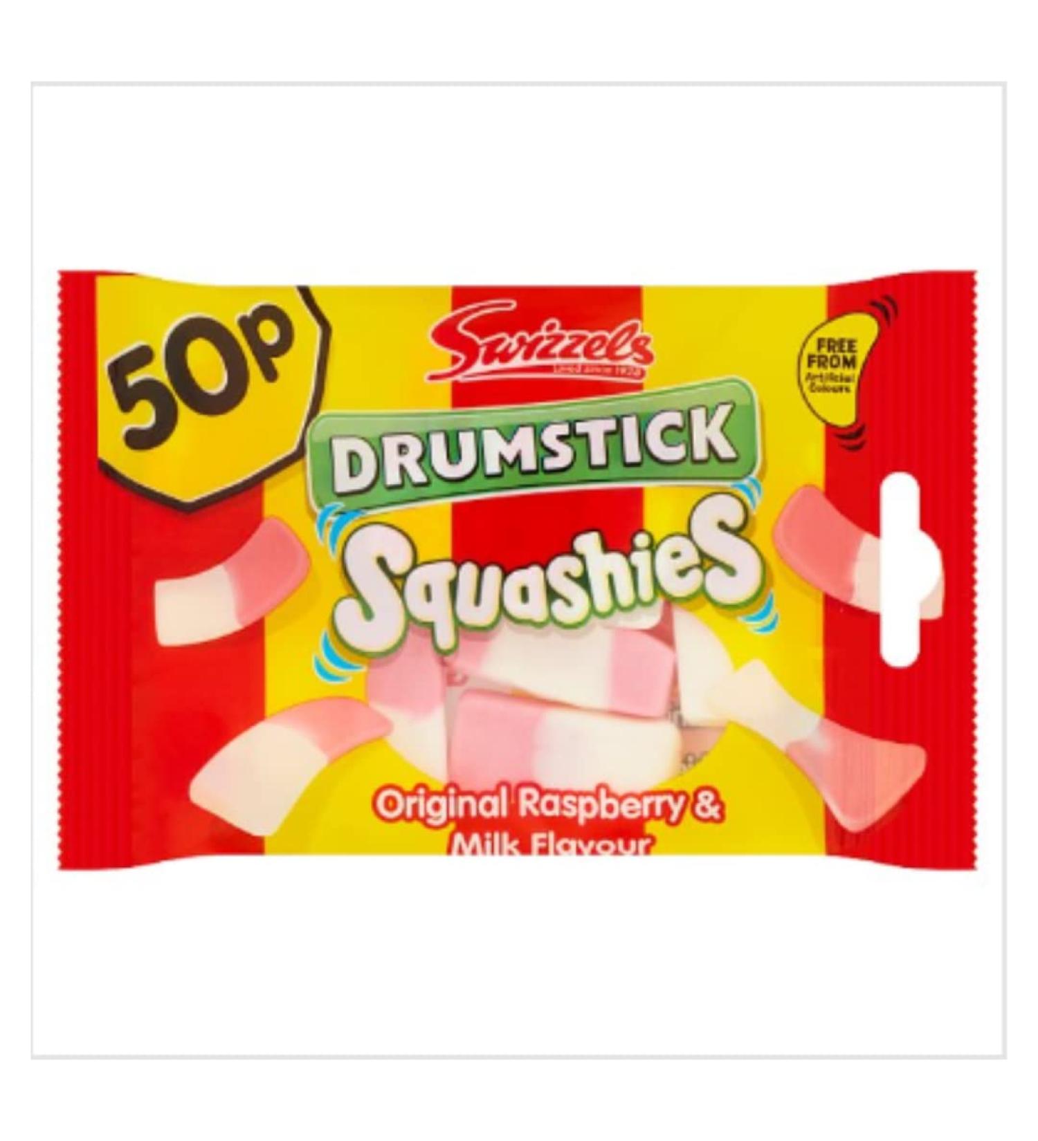 Swizzels Drumstick Squashies Original Raspberry & Milk Flavour x Case of 24 Drumstick Raspberry Milk 24
