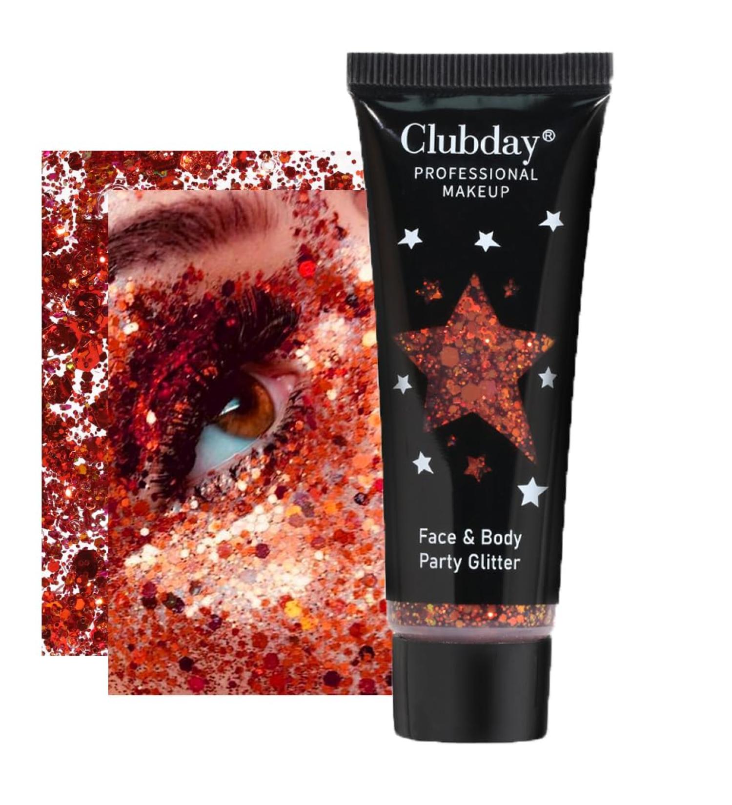 Gl-Turelifes Face Body Glitter Gel Sequins for Eyes Lips Hair Nail Face and Body - Mermaid Flakes Chunky Glitter Festival Accessory 30ml (#06 Red) - Buy Online on GoSupps.com