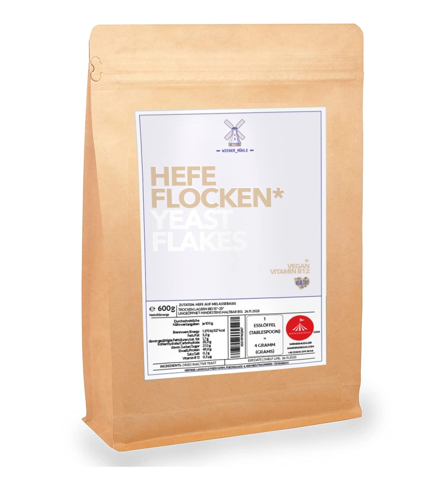 Yeast Flakes 600g - Nutritional Yeast with Delicious Cheese Flavor | Vegan & Ideal for International Shipping - Buy Online on GoSupps.com