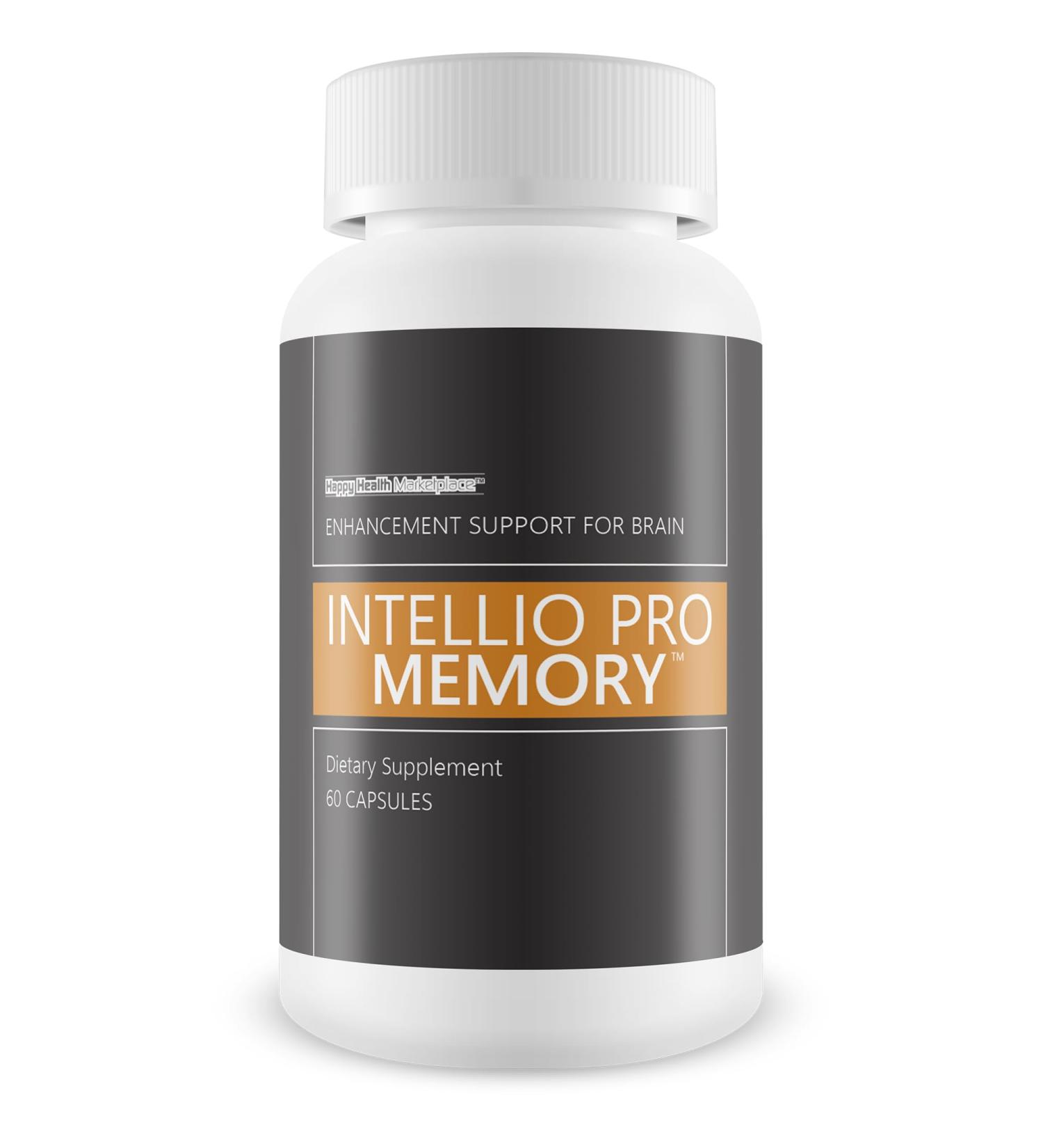 Intellio Pro Memory - Our Best Brain Support Supplements for Memory and Focus - Nootropics Brain Support Supplement - Brain Memory Support Supplements for Seniors - Memory Brain Support Supplement - Buy Online on GoSupps.com