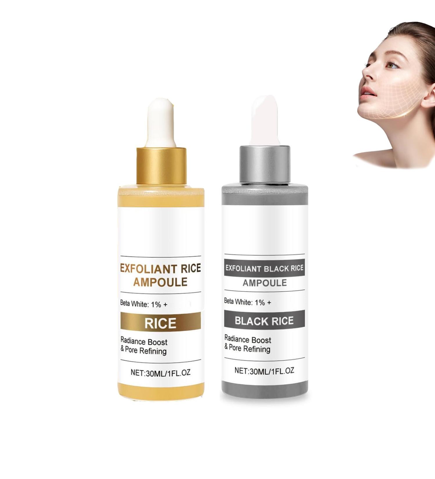 Black and White Rice Peeling Duo of Exfoliating Ampoules with Black Rice and White Rice Face and Body Scrub Shrinking Pores For All Skin Types - Buy Online on GoSupps.com
