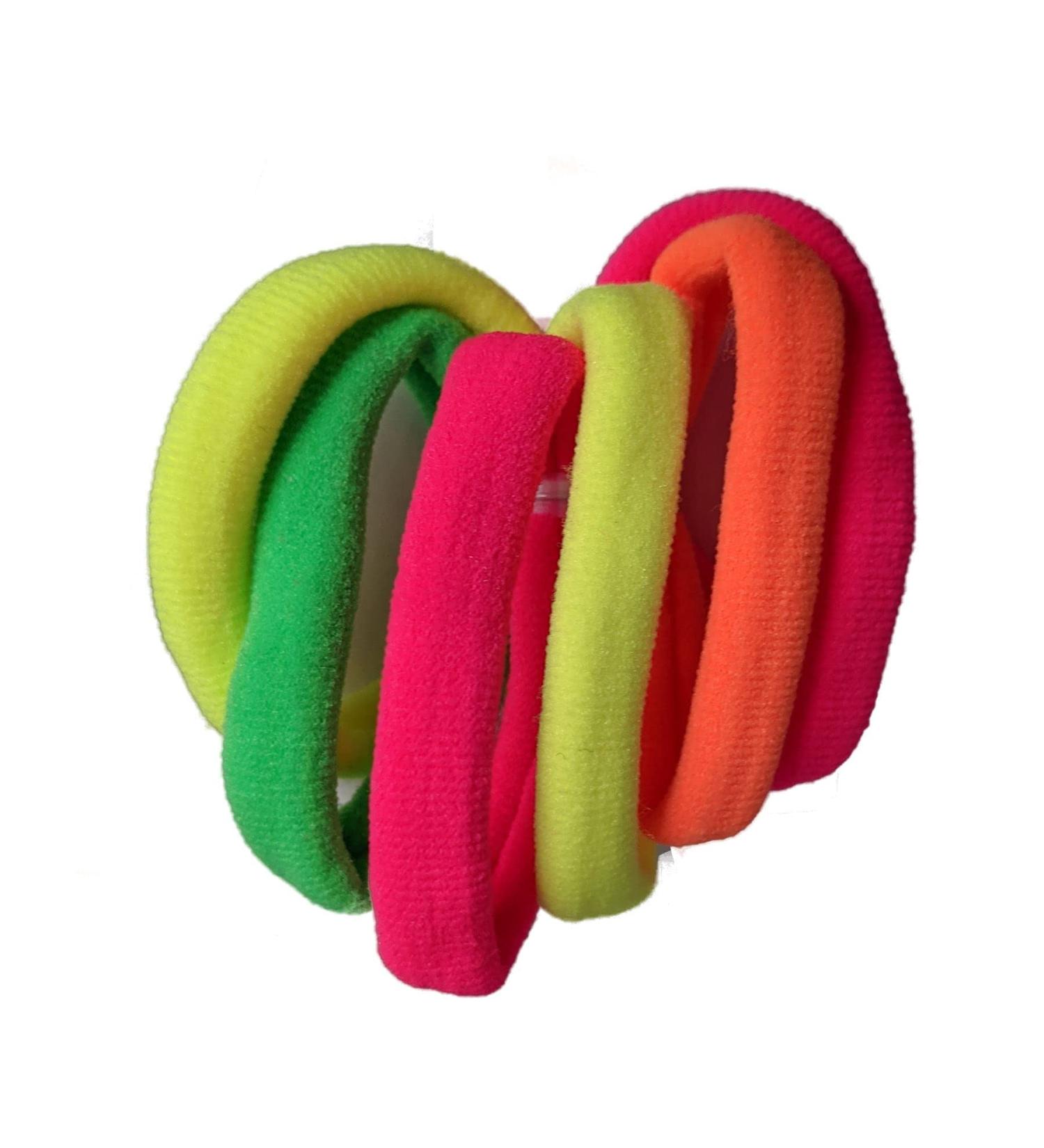 Neon Jersey Endless Snag Free Hair Bobbles Hair Elastics Hair Bands Ponios for Women Girls by Glitz4Girlz