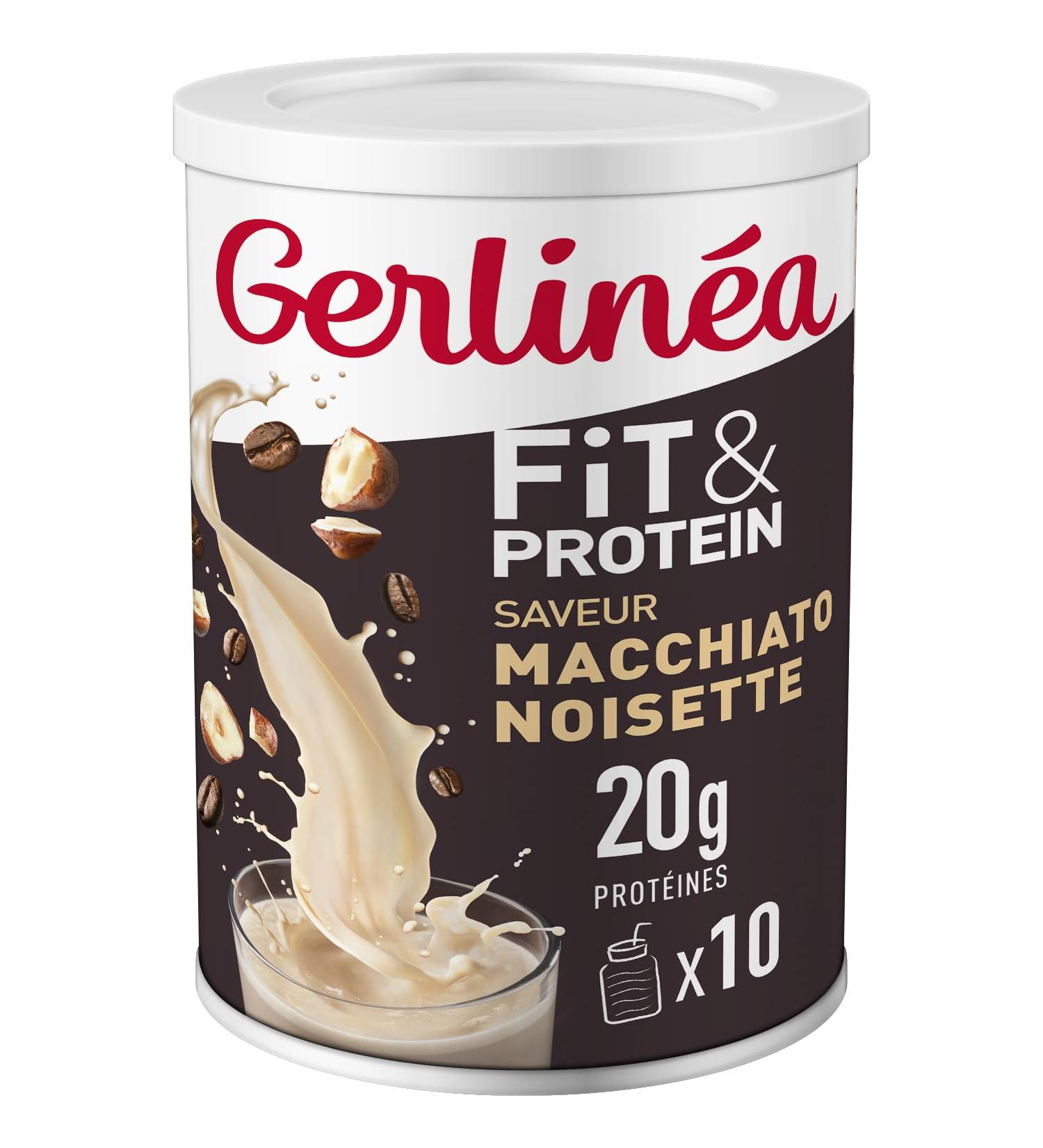 Gerlin a Fit&Protein - Hazelnut Macchiato Flavor Protein Milkshake - After-Sport Protein - Whey Bodybuilding for Women - No Added Sugars - 115Kcal / portion - 340 g (10 drinks) - Buy Online on GoSupps.com