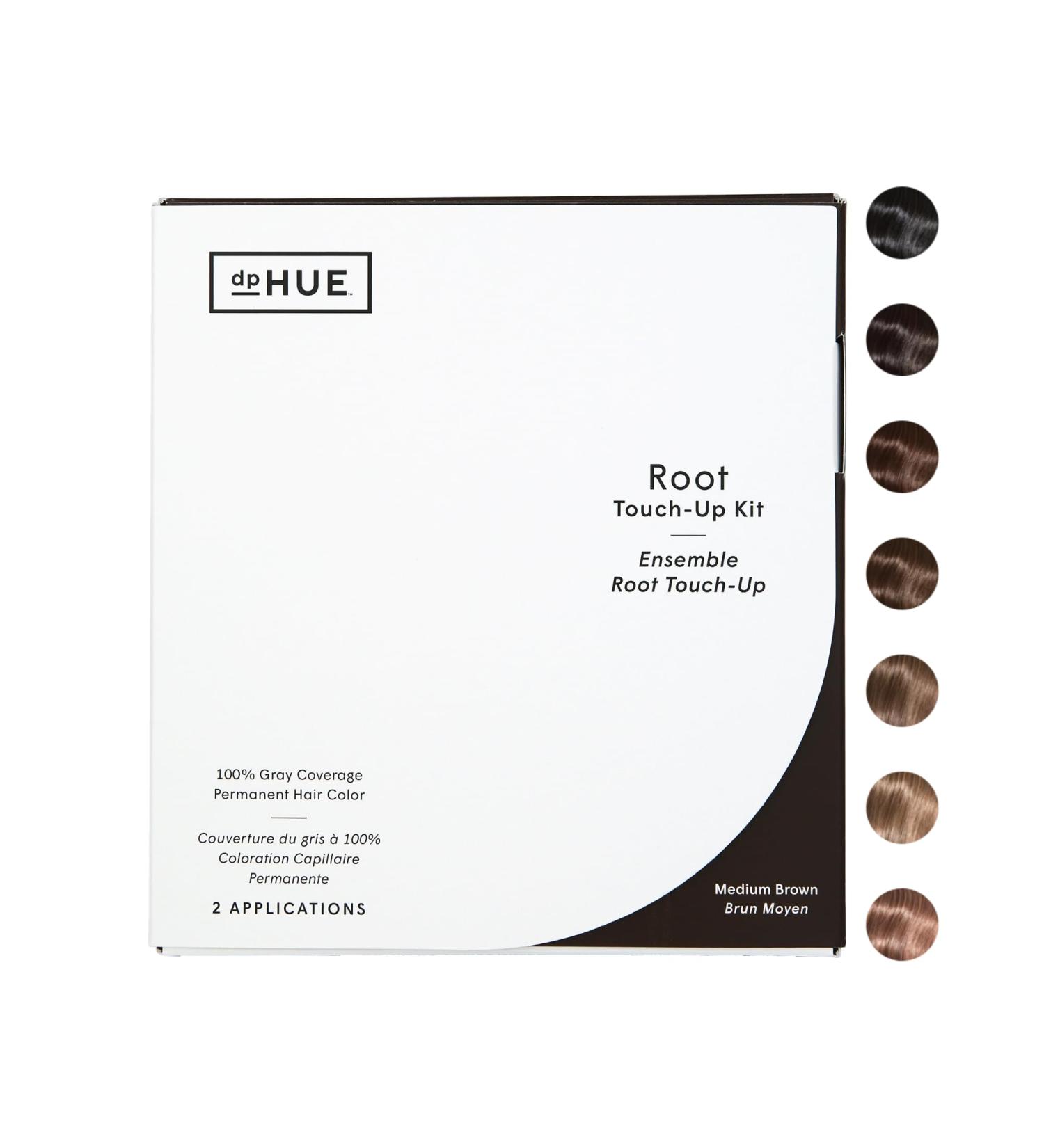 dpHUE Root Touch-up Kit Medium Brown - Two Applications - Permanent Gray Hair Touch Up & Root Cover Up Solution - Low Ammonia Salon-Quality Creme Hair Colour - Made in Italy - Buy Online on GoSupps.com
