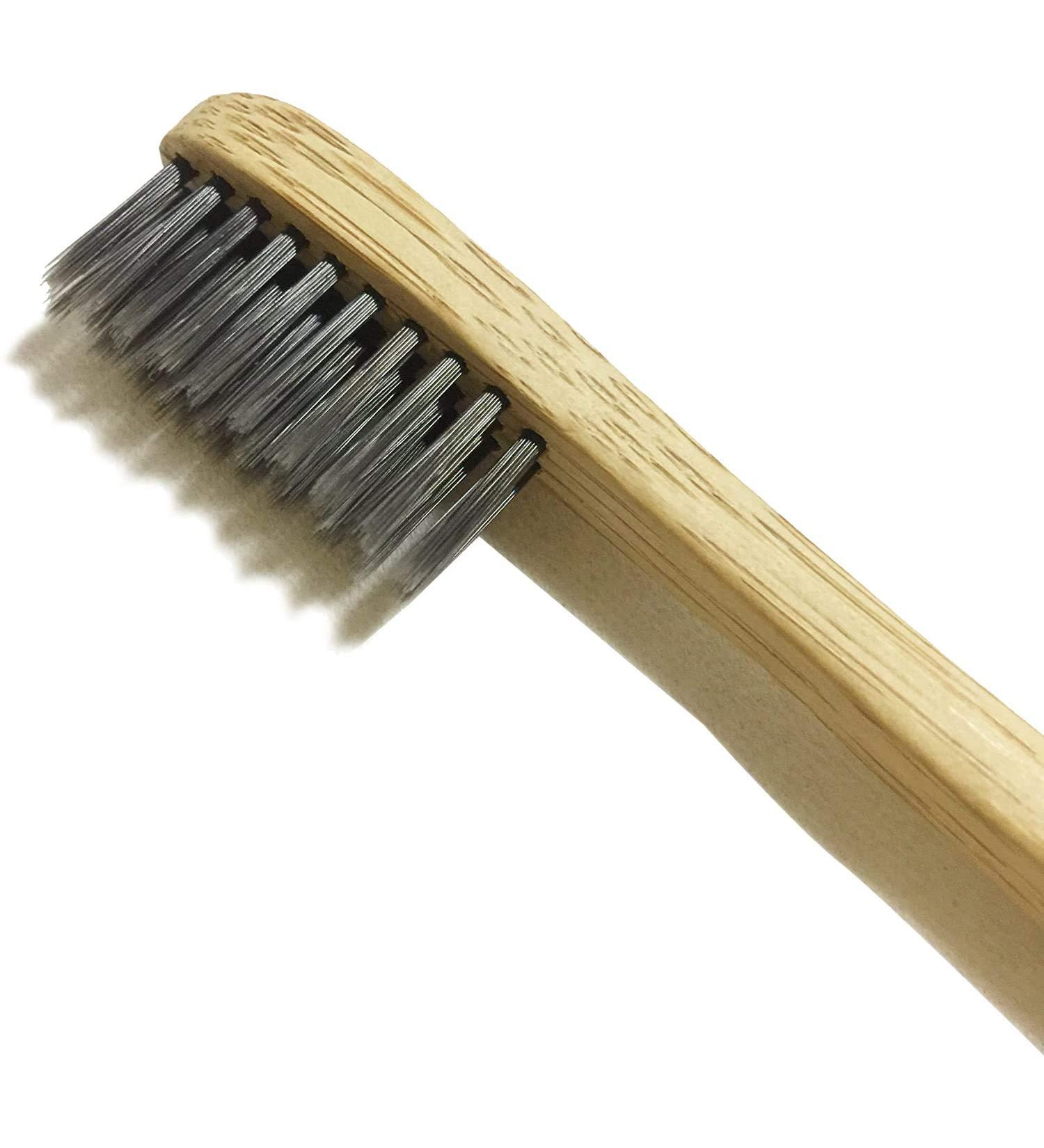 Brush Buddies Bamboo Charcoal Toothbrush - Natural Charcoal Bristles, Eco-Friendly, Human Powered - Buy Online on GoSupps.com