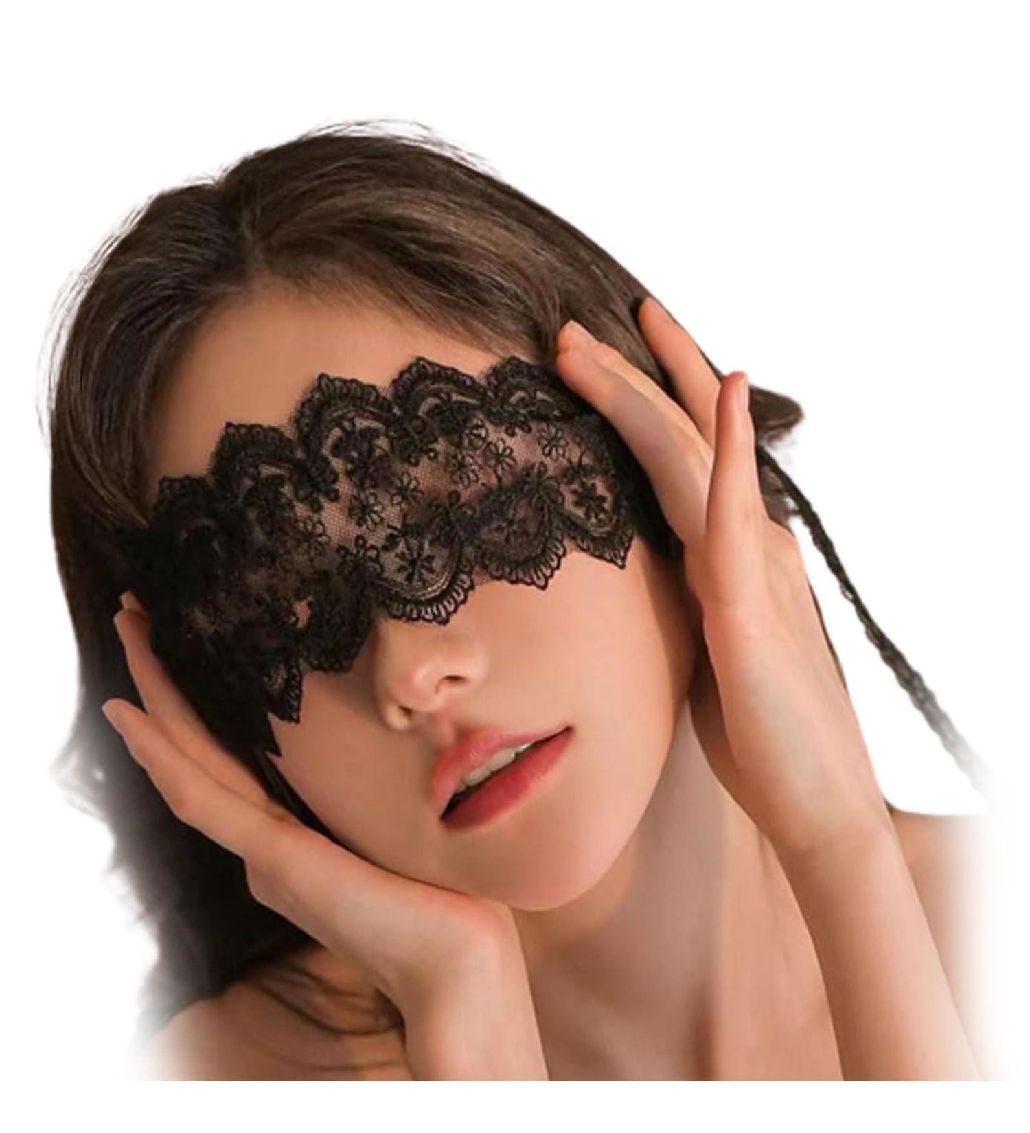 MFMYEE Lace Eye Mask | Blackout Mesh Sleeping Mask for Women | Halloween Cosplay & Costume Party Accessory - Buy Online on GoSupps.com