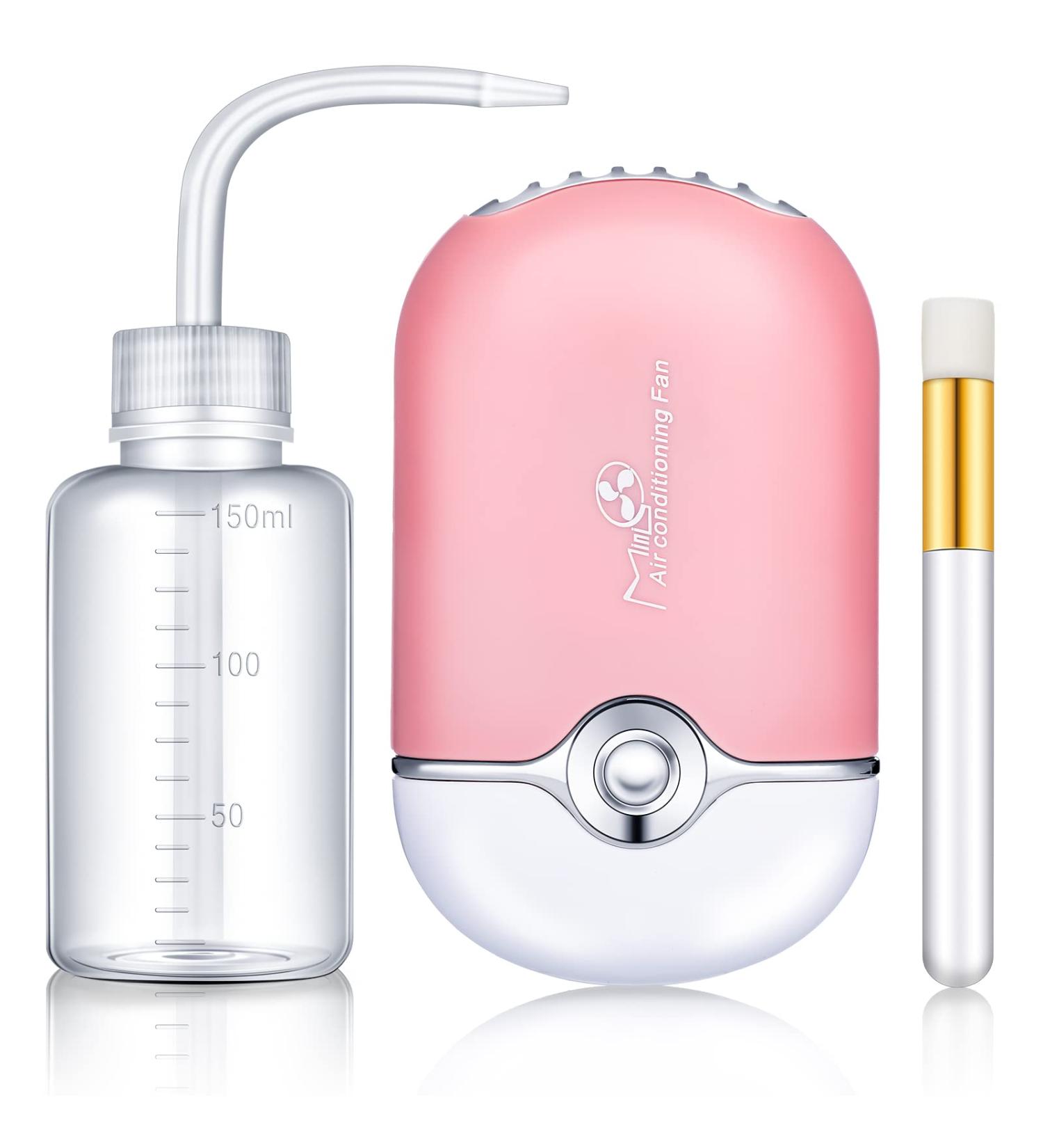 3-Piece Mini USB Rechargeable Handheld Fans Set - Pink & White Gold - Buy Online on GoSupps.com