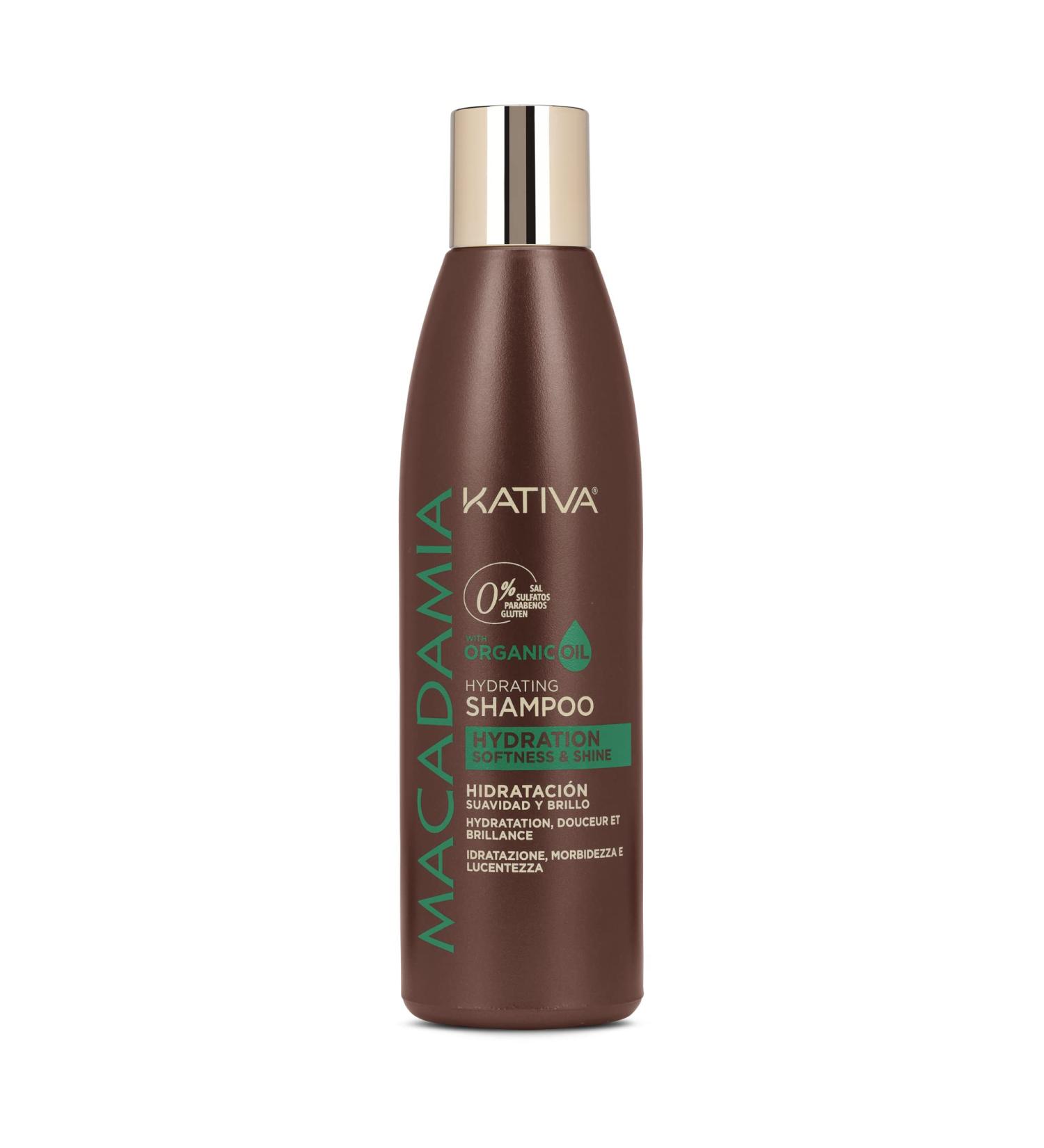 Kativa Macadamia Hydrating Shampoo - 8.45 fl oz | Organic Macadamia Oil | Hydrates and Strengthens Dry Hair | Sulfate, Gluten, Paraben, and Salt Free - Buy Online on GoSupps.com