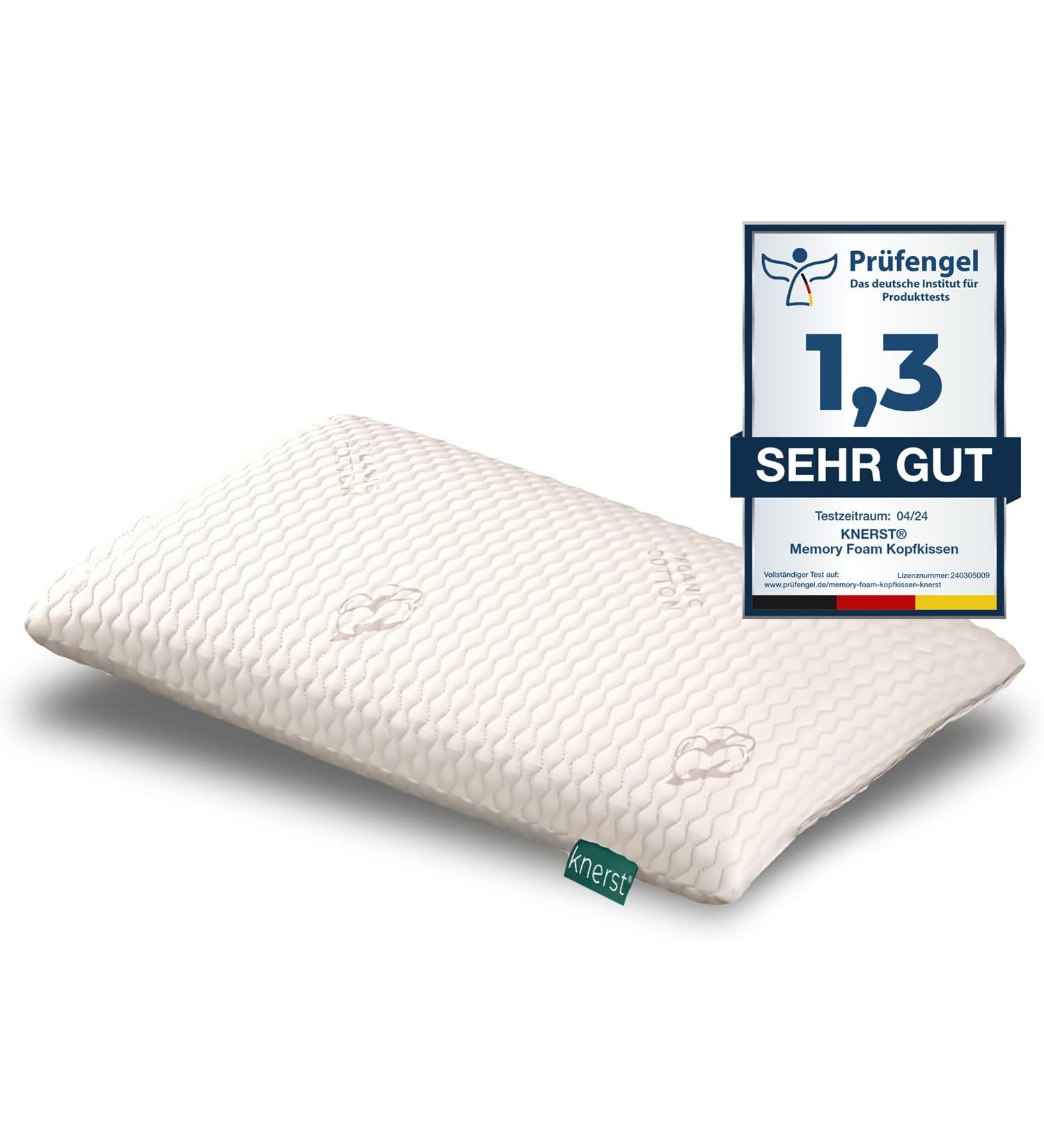 KNERST Belly Sleeper Pillow - Ergonomic Memory Foam Pillow for Ultimate Neck Support & Comfort - 6cm Flat Sleeping Pillow - Buy Online on GoSupps.com