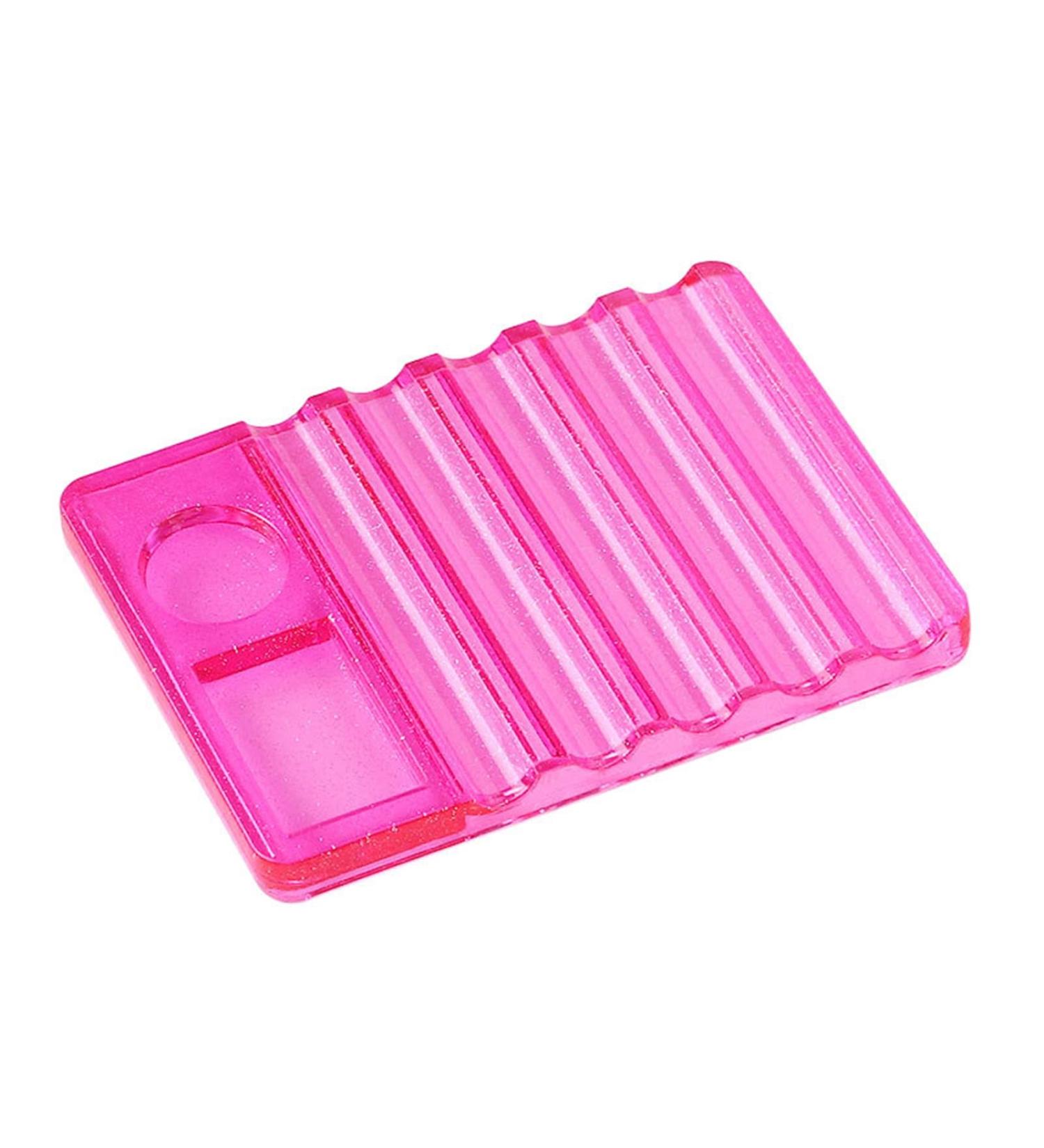 cdar Pen Holder Exquisite Long Lasting Portable Nail Brush Pen Holder Compatible with Women Pink