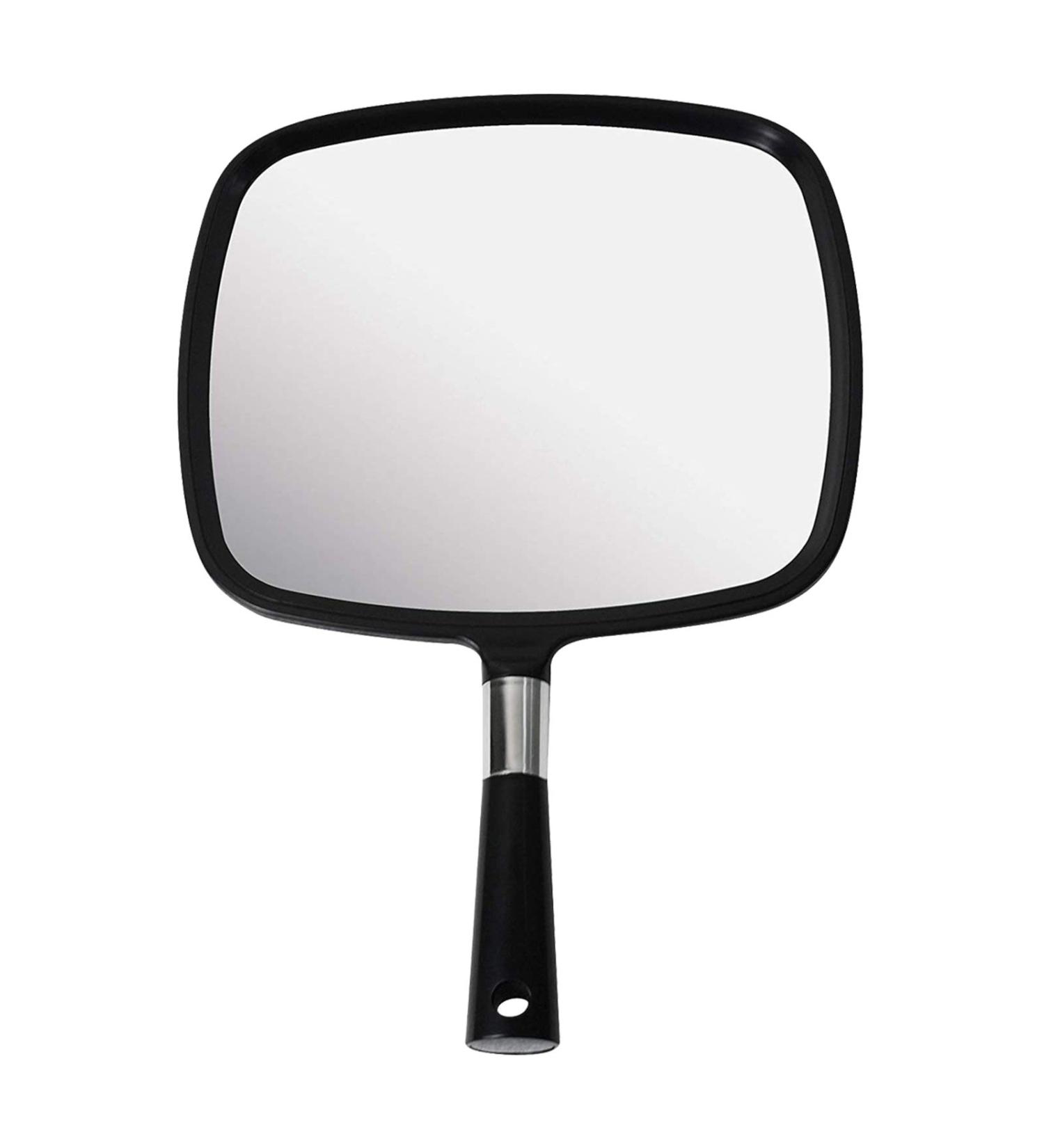 Snowflakes Hand Mirror Large and Comfy Handheld Mirror with Handle for Salon .(Black) - Buy Online on GoSupps.com