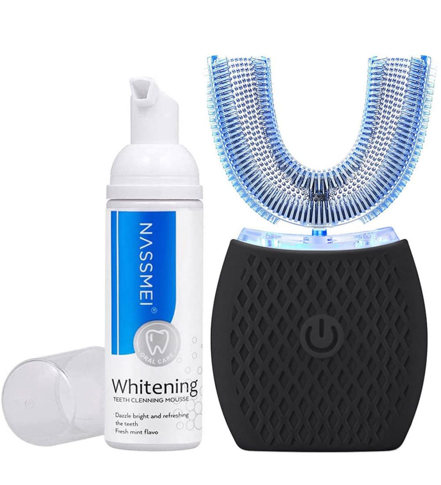 Mayeecare Automatic Ultrasonic Toothbrush | 360 Sonic Brush for Adult Teeth Whitening | Timer & Wireless Charging | Electric Tooth Clean Brush (Black) - Buy Online on GoSupps.com