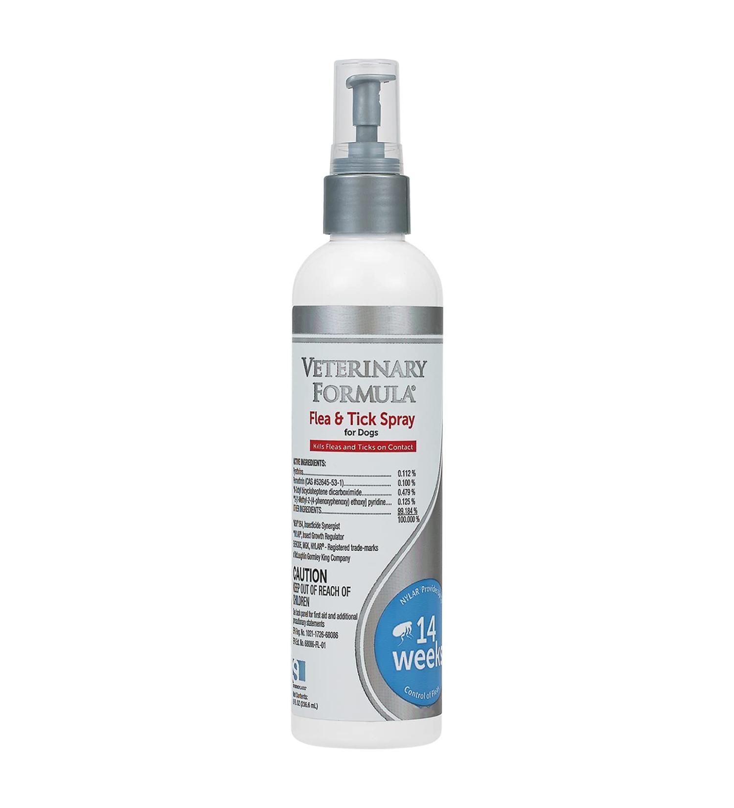 Veterinary Formula Flea and Tick Spray for Dogs 8 oz - Kills on Contact - 14 Weeks Protection - Buy Online on GoSupps.com