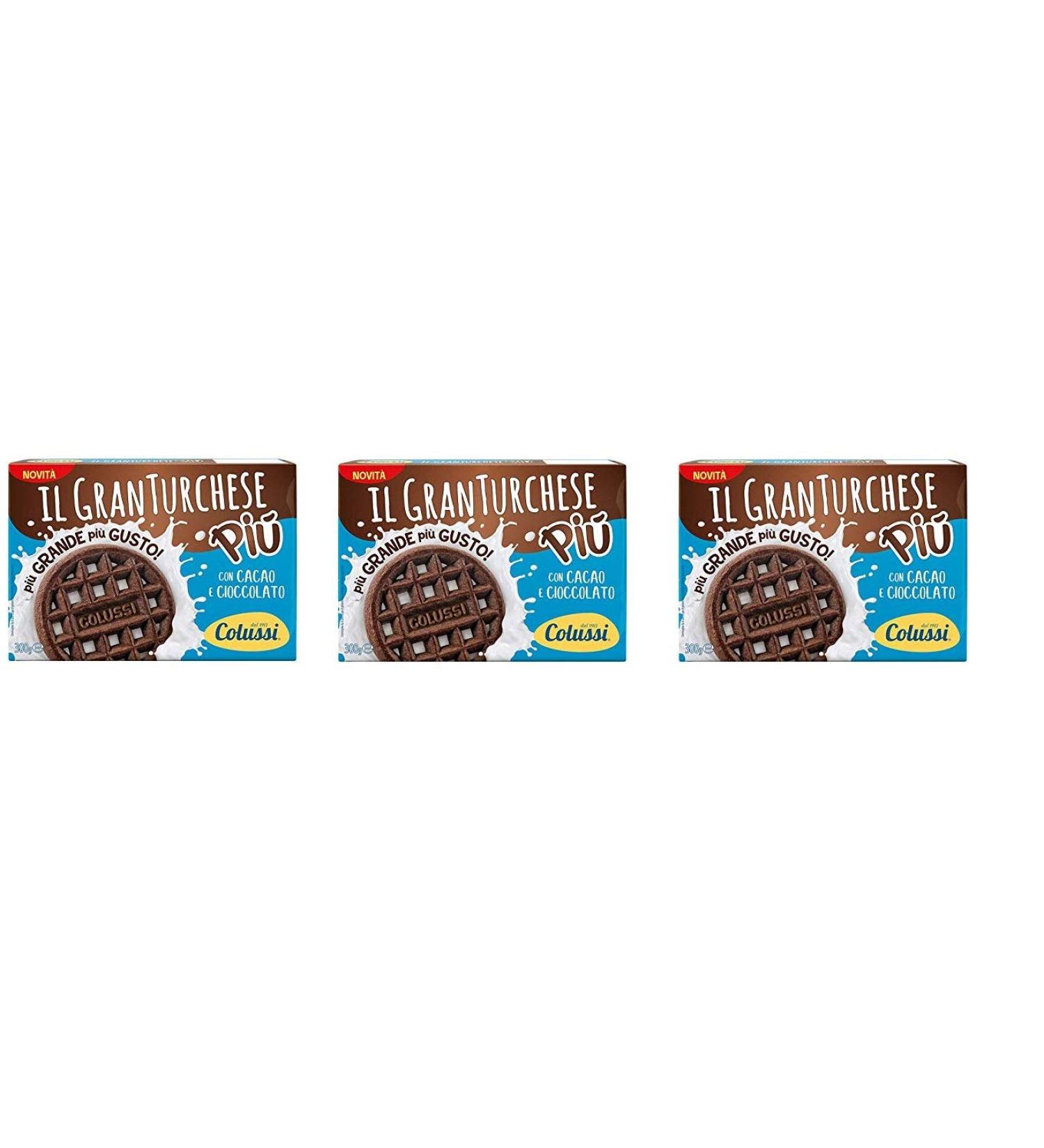 Colussi Colussi Lot de 3 pi Biscotti Con Cacao et Cioccolato avec cacao et chocolat cookie 300 g