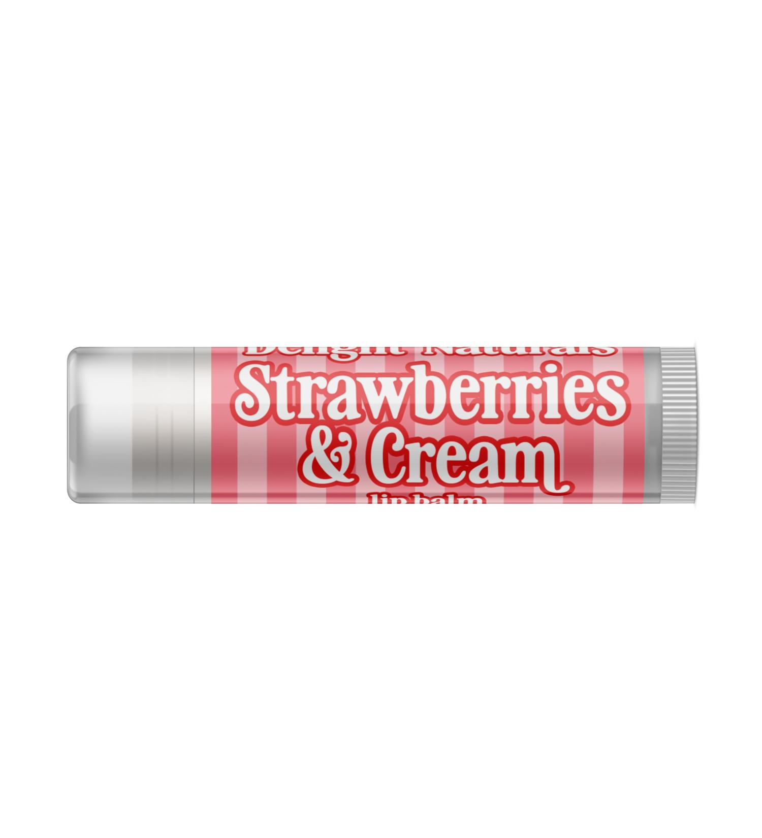 Delight Naturals JUMBO Valentines Lip Balm - Strawberries & Cream - Buy Online on GoSupps.com