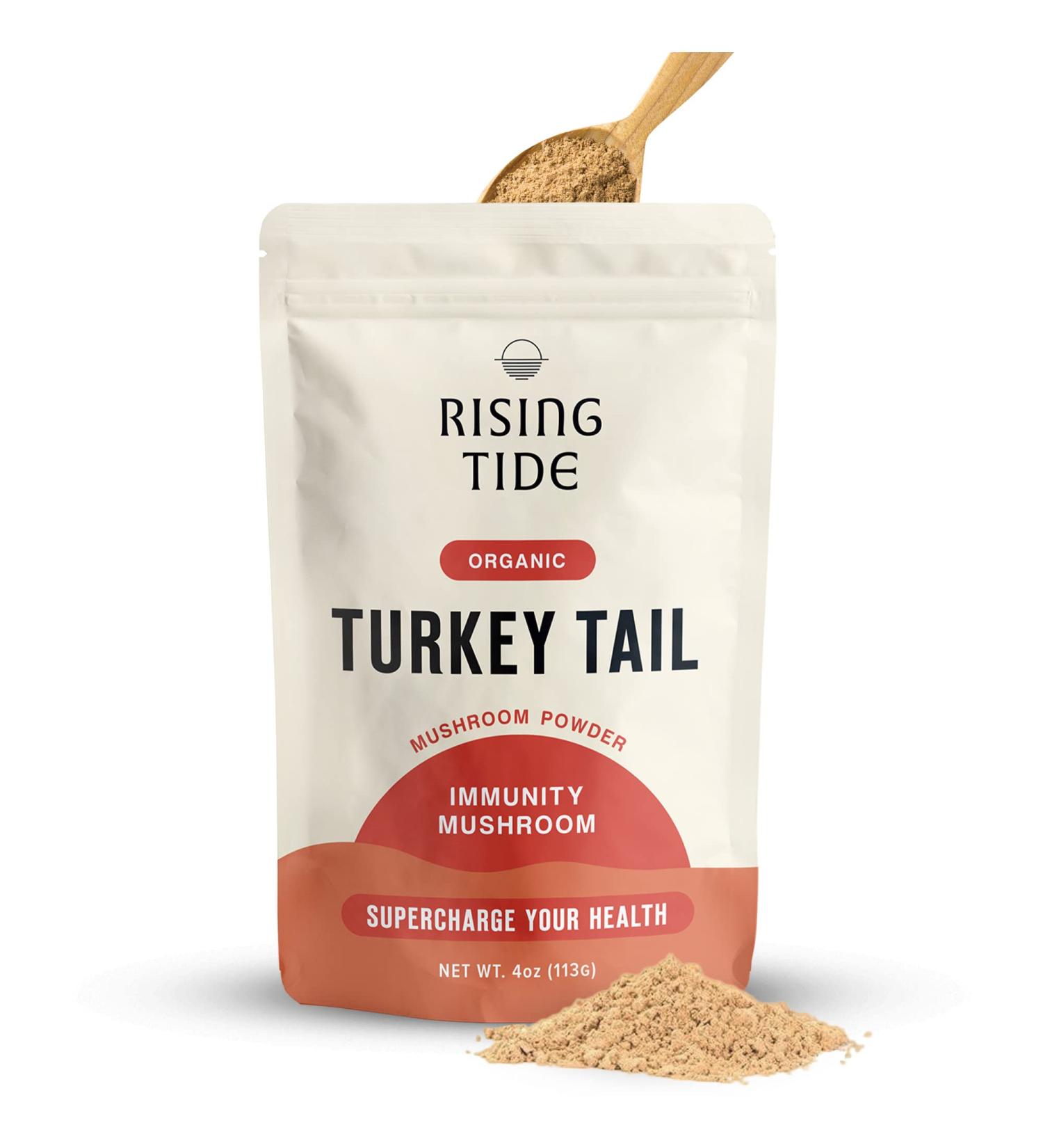 Organic Turkey Tail Mushroom Extract Powder - Immunity Boosting Supplement with Prebiotics & Antioxidants - Vegan, 75 Servings - Buy Online on GoSupps.com