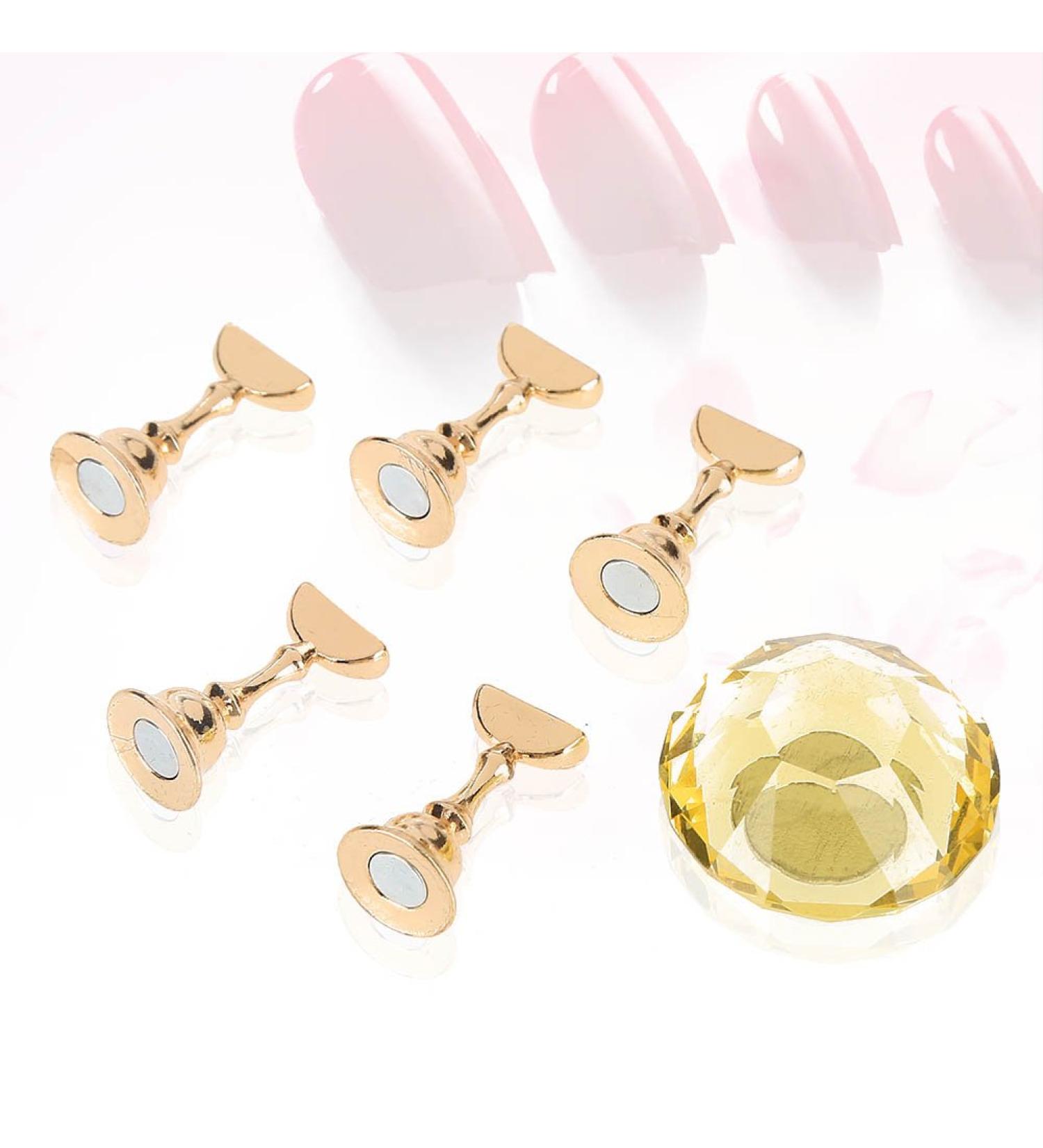 Buy Crazy Sale Nail Tips Display - Magnetic Oval Crystal Exercise Stand & Basic Alloy Holder (Yellow) | Shop Internationally Now! - Buy Online on GoSupps.com