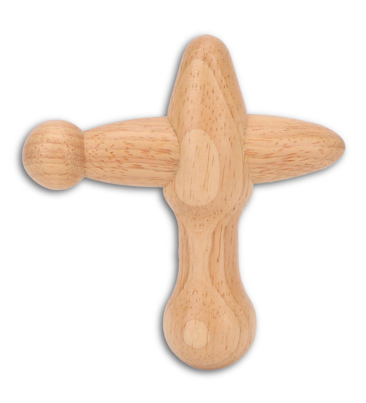 Trigger Point Massager - Cross-shaped Multi-purpose Deep Tissue Wood Massage Tool for Full Body Relief - Buy Online on GoSupps.com
