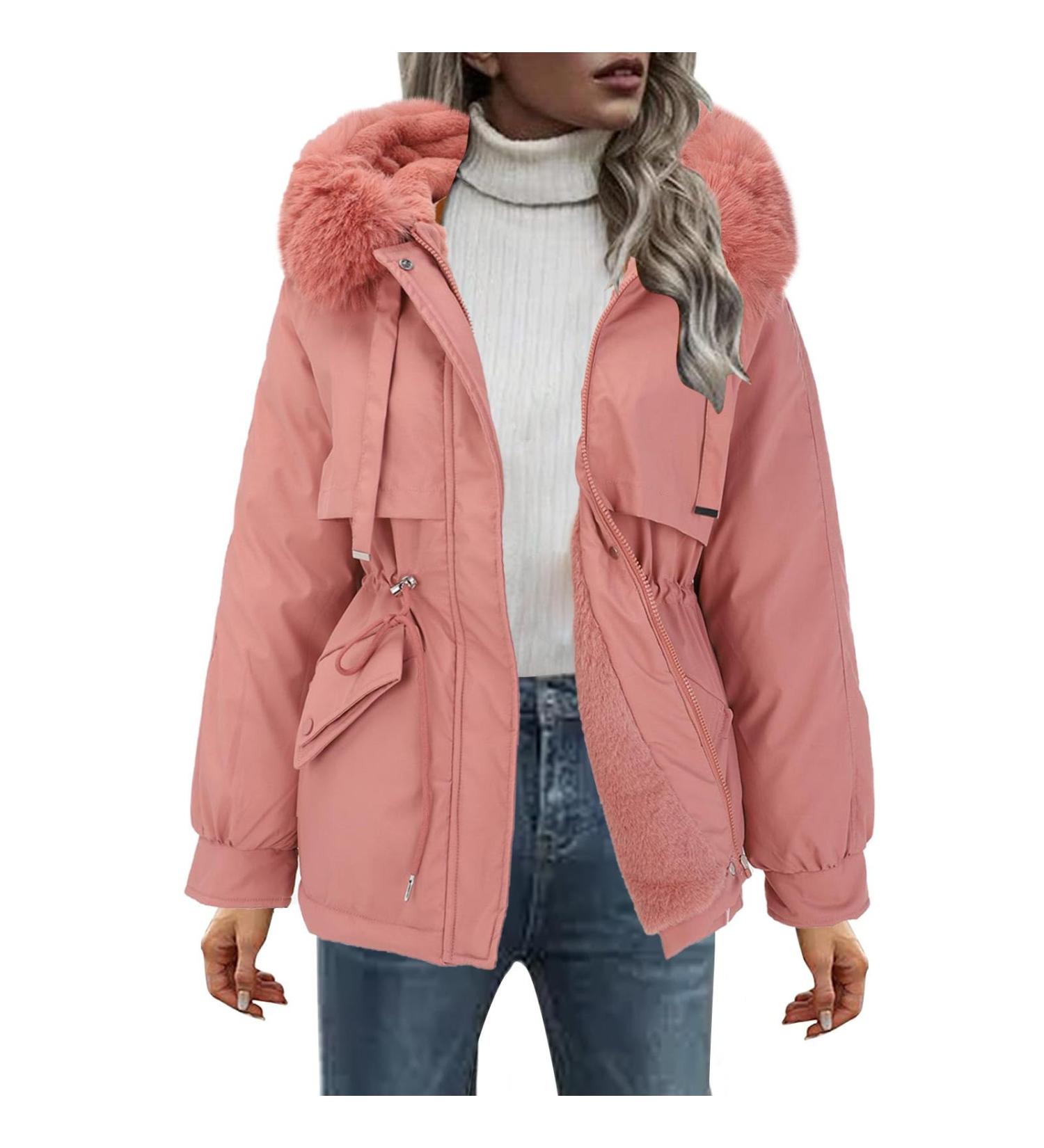 Shop Hehiy Women's Winter Coat - Warm Quilted Jacket with Removable Hood | Sahnekatzii Long Down Jacket & Short Vest in Black & Red | Sizes Up to 3XL - Buy Online on GoSupps.com