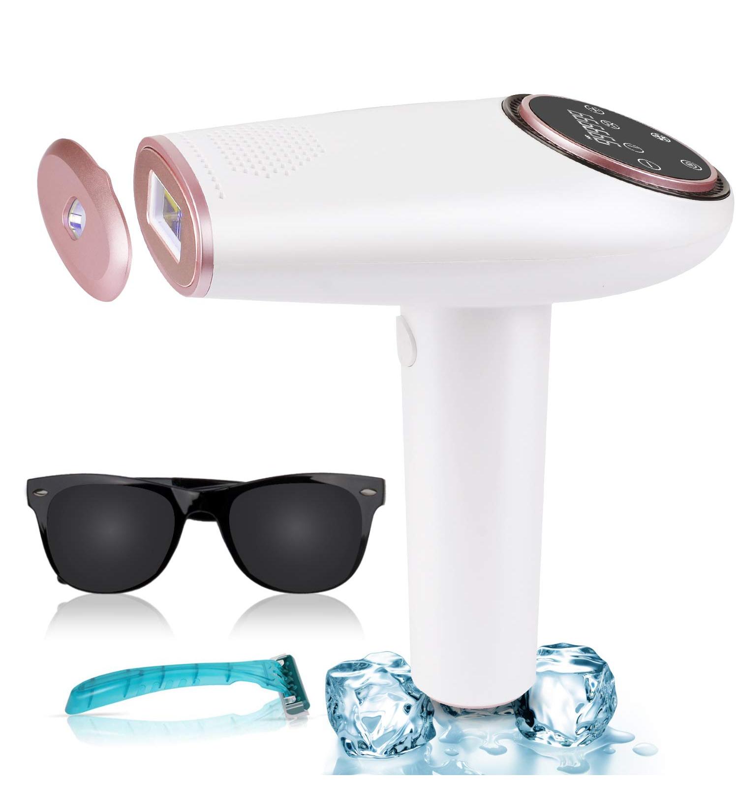 Permanent Hair Removal System with ICE Cooling Technology - Home Use Laser Hair Remover for Women and Men (Rose Pink) - Buy Online on GoSupps.com
