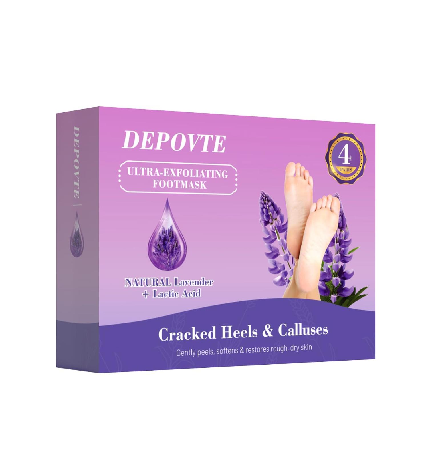 4 Pairs Foot Peel Mask Skin Exfoliating Foot Masks Cracked Feet Callus Dead Skin Remover - Feet Peeling Mask for Soft Feet Scent of Lavender (L count 4) L 4.0 - Buy Online on GoSupps.com