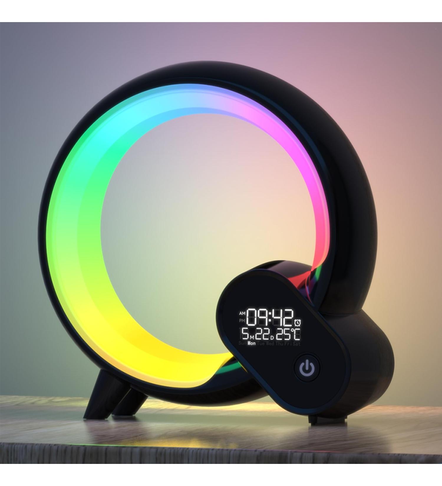 Light Alarm Clock with App Control | Sunrise Simulation 10 Alarms & Slumber Mode | 16M Adjustable LED Colors & 15 Natural Sounds | Bluetooth Speaker - Black V1.3 - Buy Online on GoSupps.com