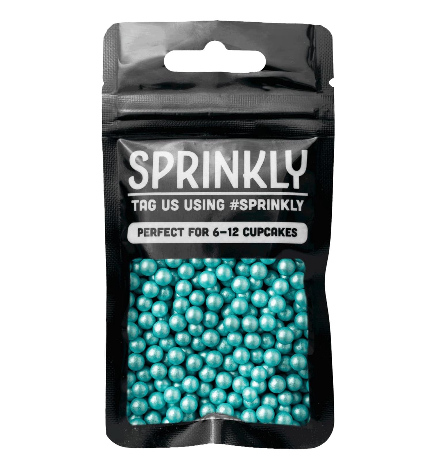 Simply Topps glimmer Turquoise Sugar Dragees 30G Approx 6Mm - Cupcake Cake Sprinkles For Decorating