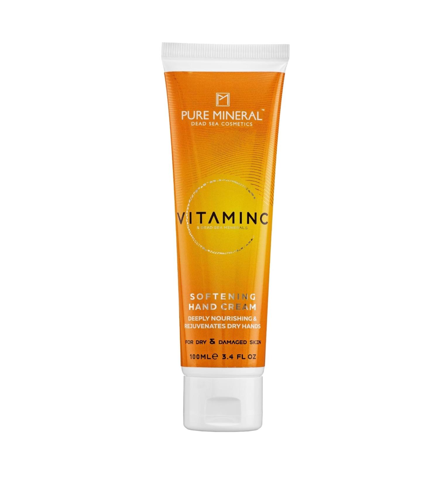 Pure Mineral Nourishing Hand Cream with Vitamin C - Dead Sea Minerals Deep Hydration Dry Skin Protection - Free from Silicones Sulfates Parabens - 100 ml - Buy Online on GoSupps.com
