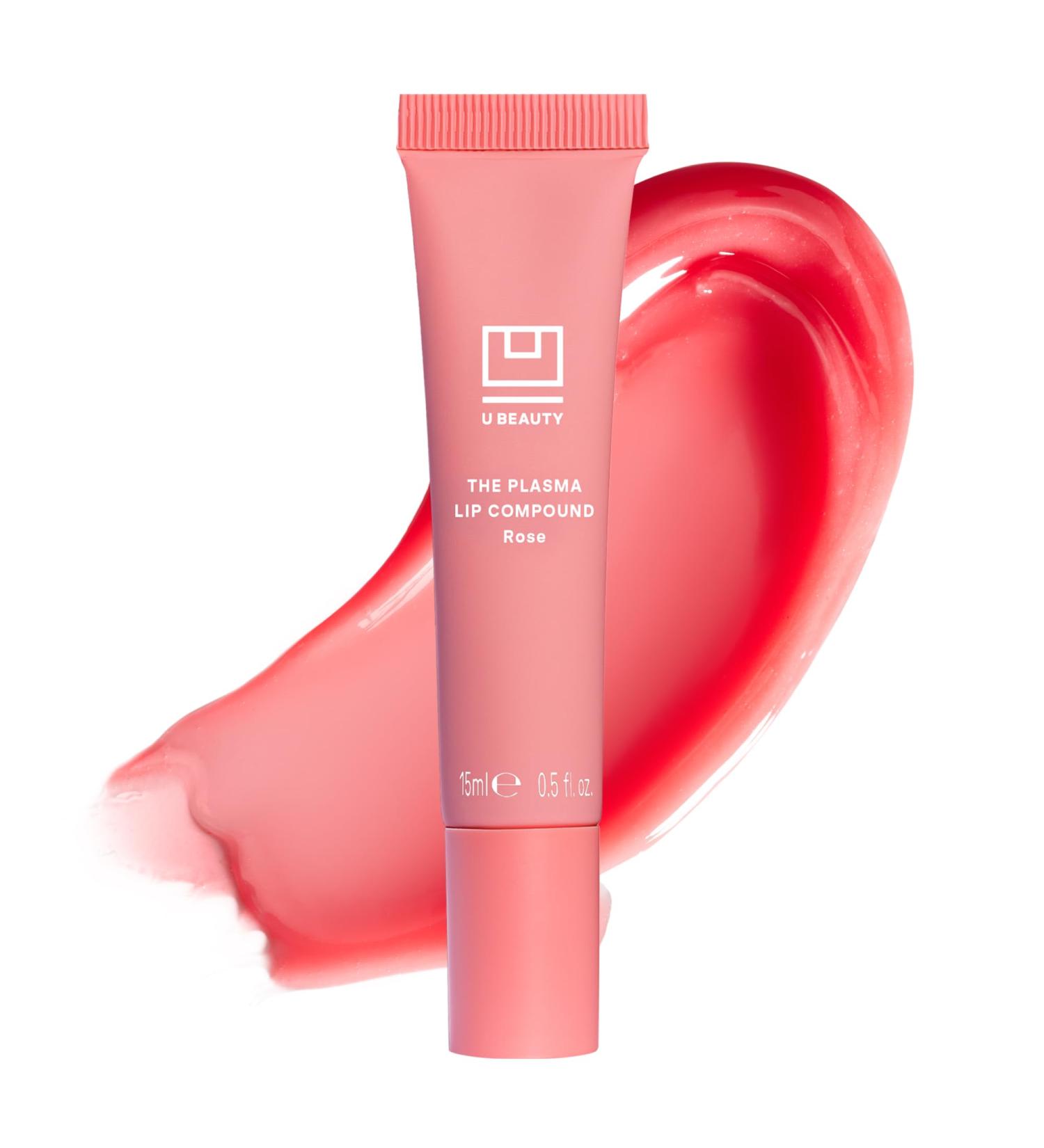 U Beauty The PLASMA Tinted Lip Compound - Anti-Wrinkle Lip Gloss with Hyaluronic Acid & Peptides | Hydrating Shimmery Plumping Treatment in Pale Petal Pink - 15 mL - Buy Online on GoSupps.com