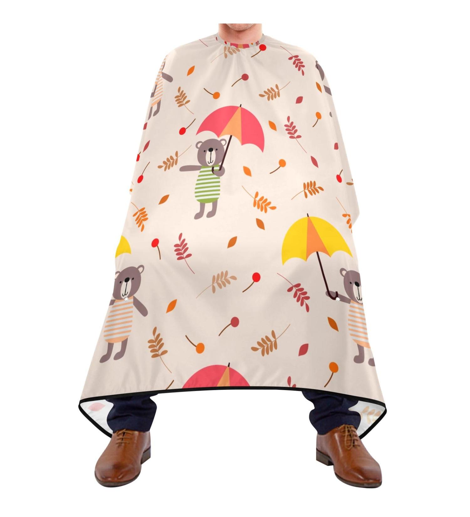 Waterproof Barber Cape - Cute Bear Umbrella & Cheetah Haircut Bib for Men & Women | Unisex Hair Cutting Cape - Shop Now - Buy Online on GoSupps.com