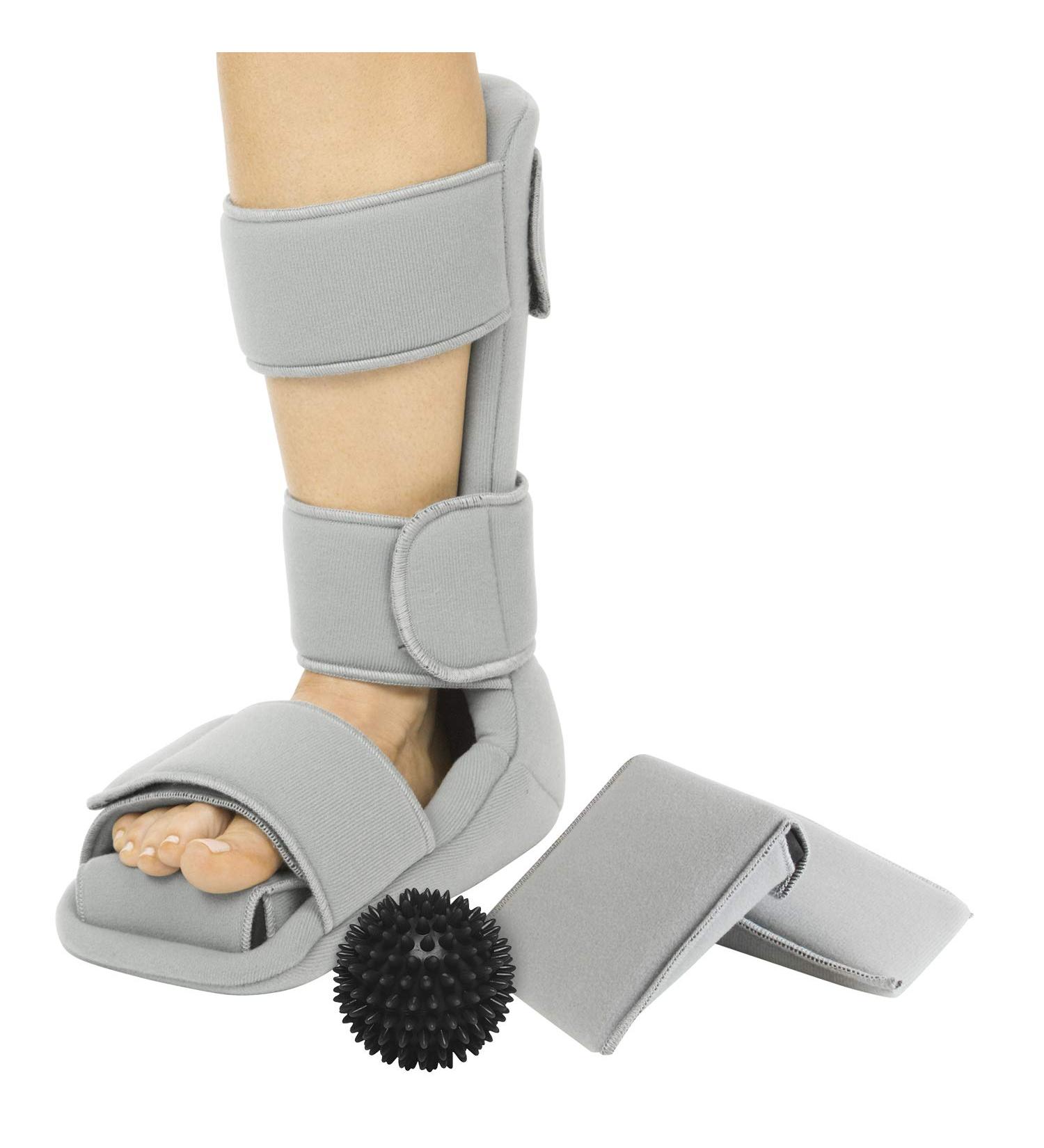 Vive Plantar Fasciitis Night Splint - Heel Pain Relief Brace - Grey, M (1 Pack) - Buy Online on GoSupps.com