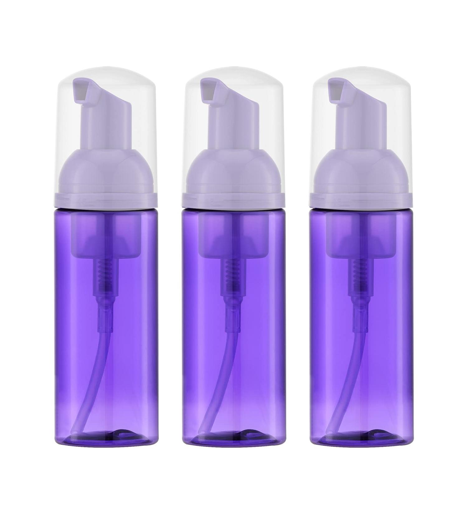 Owlyee 2oz Foam Pump Dispenser (3PCS) - Travel-Friendly Hand Soap, Shampoo & Lash Cleanser - Purple - Buy Online on GoSupps.com