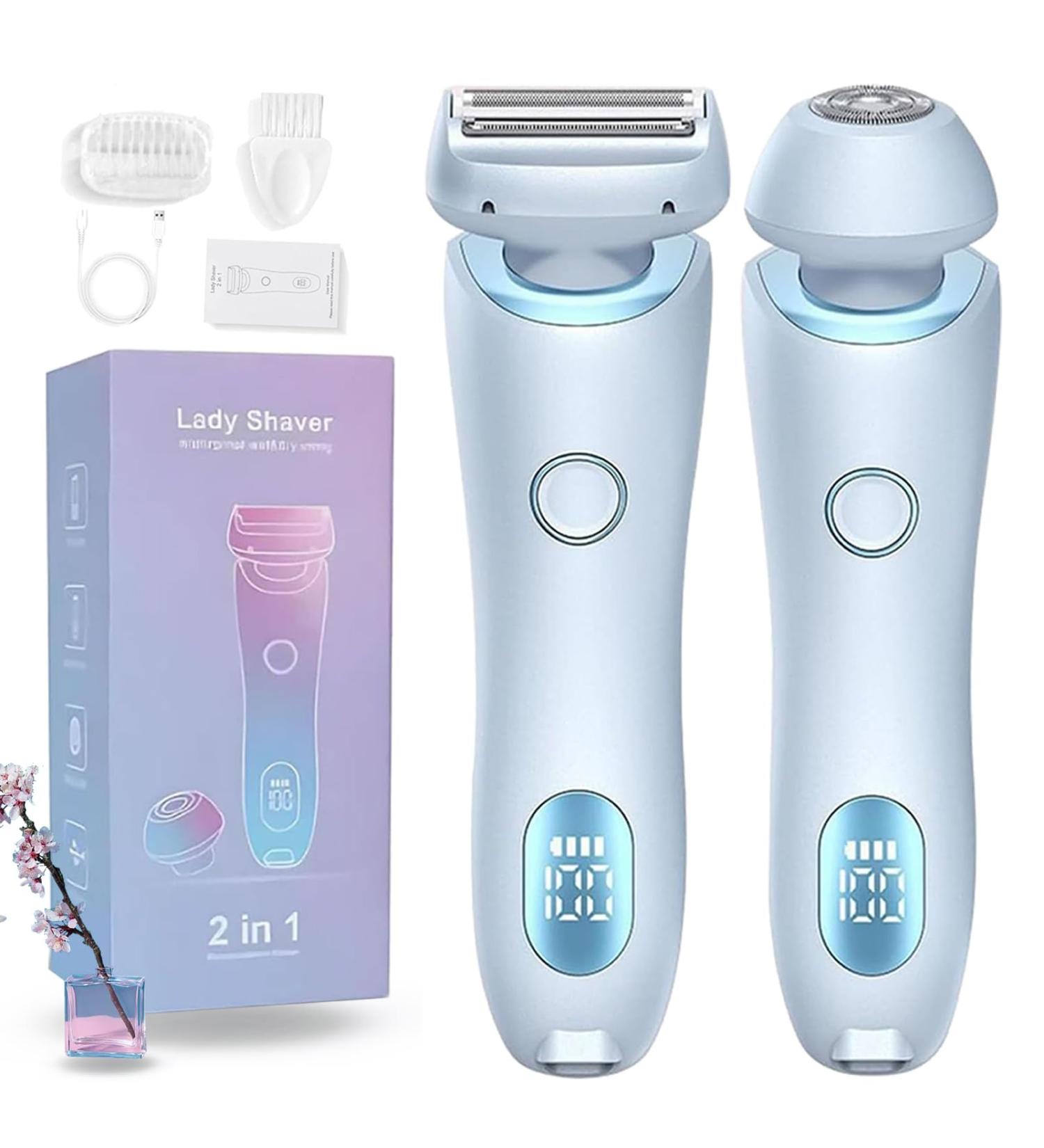 Lumina Shaver - Lumina Ultraglide Pro Wireless Bikini Trimmer for 2 in 1 Electric Shaver Razors for Women Ipx7 Waterproof Wet Dry Female Shaver for Private Area (Blue *1) - Buy Online on GoSupps.com