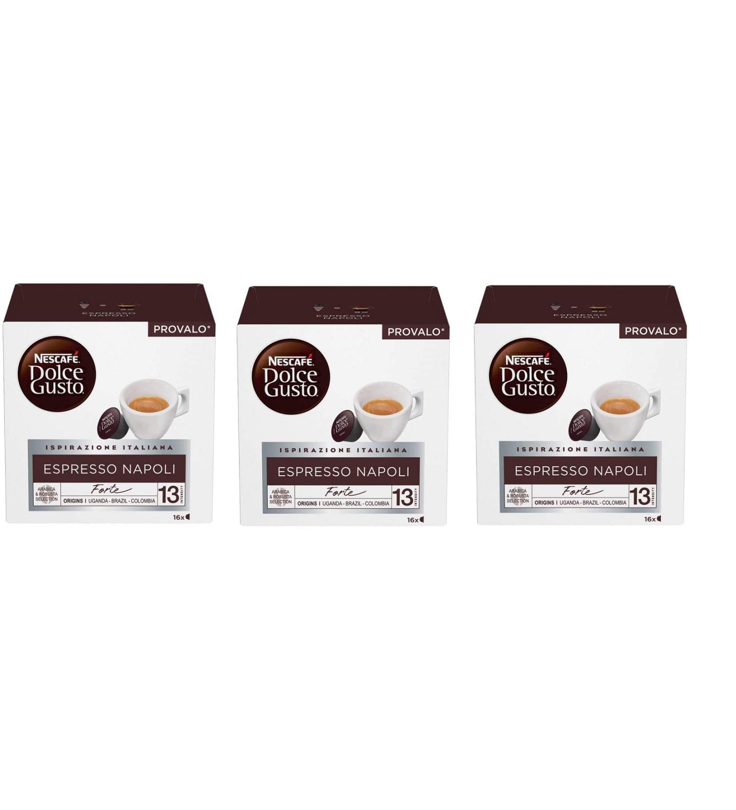 3x Nestl Nescaf Dollce Gusto Capeule Esperisso Napoli Fortes and ground coffee 16 capsule intensity 13