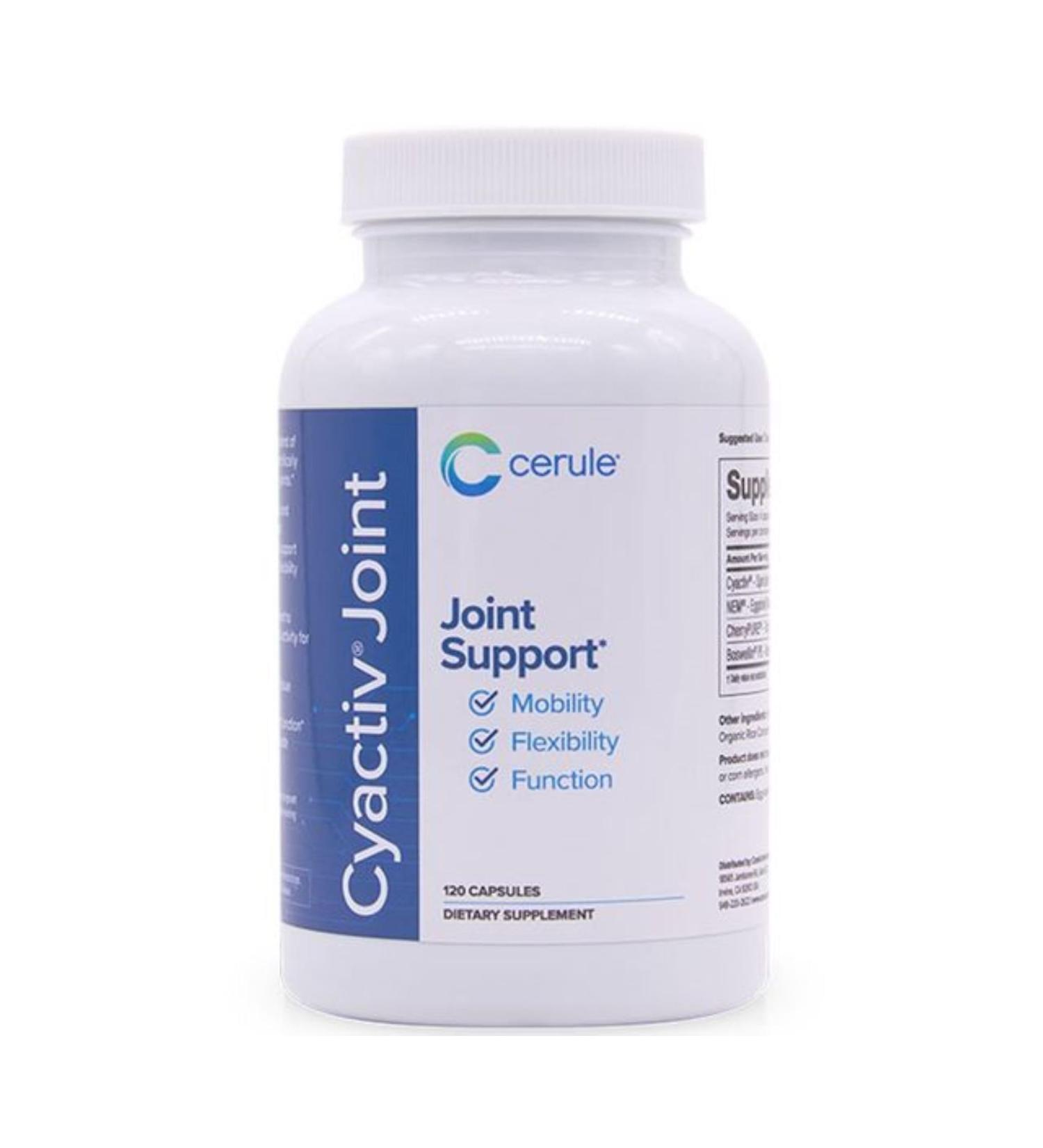 Cerule Cyactiv Spirulina Support Supplement Natural Joint and Muscle Comfort Formula for Mobility Energy and Whole-Body Wellness Cellular Protection with Antioxidants 60 Vegetarian Capsules Cyactiv Joint Support