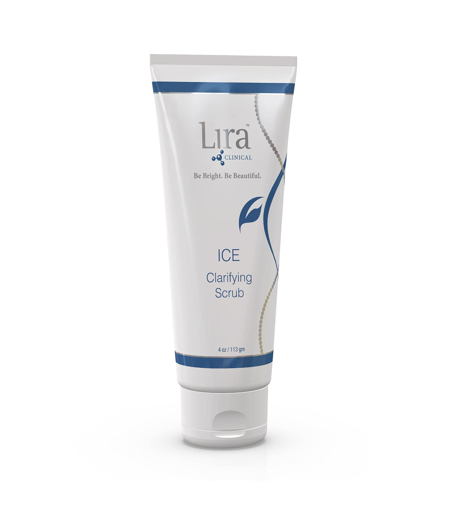 Lira Clinical Ice Clarifying Face Scrub - Soothing Exfoliating Scrub with Echinacea & Botanical Extracts - Eco-Bead Technology for Acne Brightening & Pore Cleansing - 4 fl oz - Buy Online on GoSupps.com