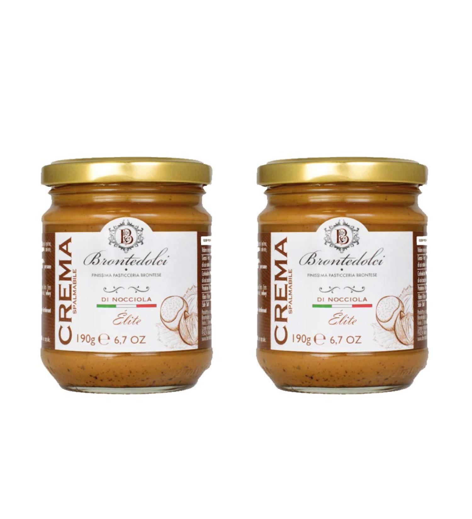 Brontedolci Hazelnut Cream Elite with 40 hazelnuts 2 x 190 g value set
