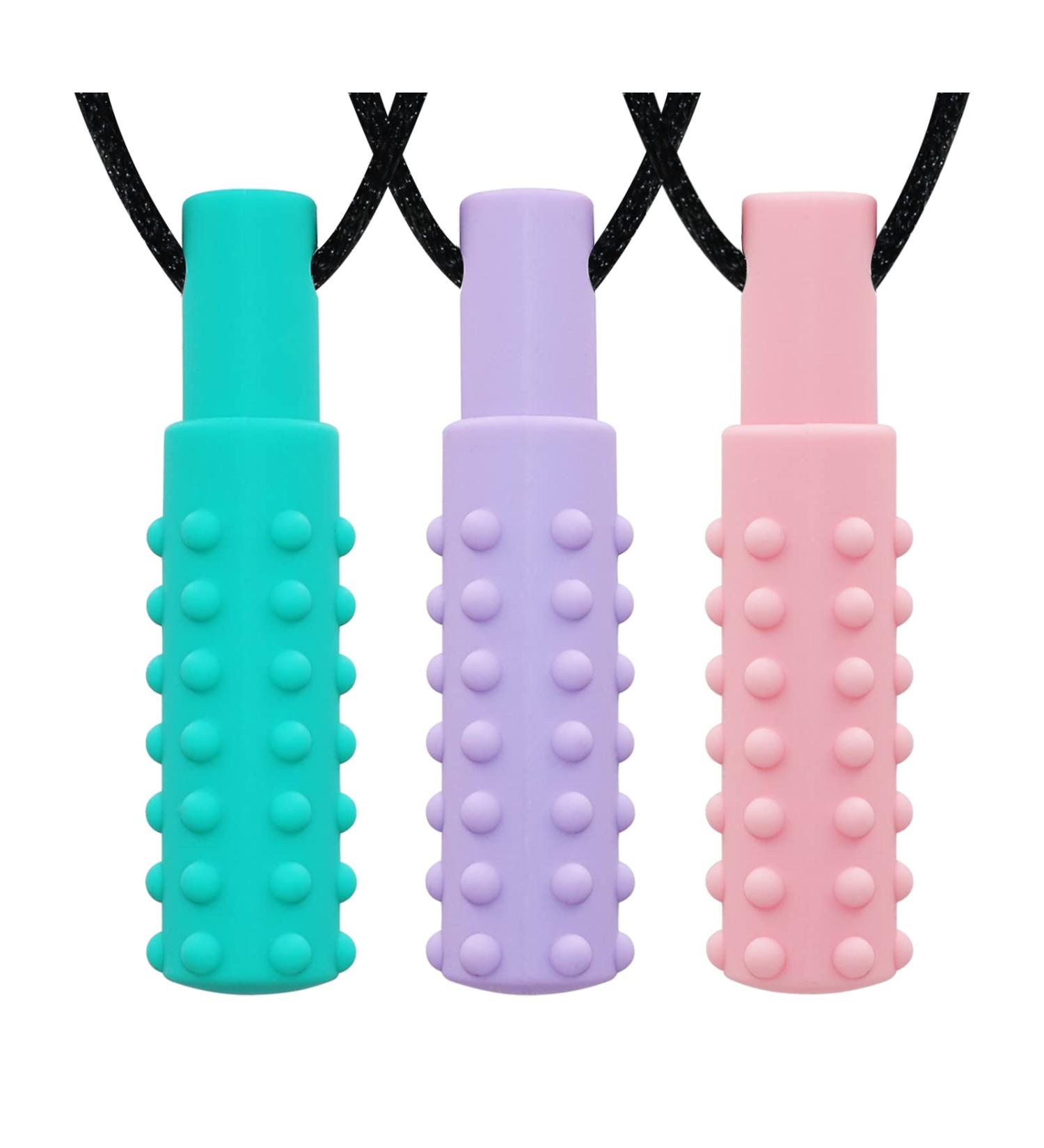 Sensory Chew Necklaces 3 Pack for Kids and Adults - Helps with Autism, ADHD, SPD - Reduce Anxiety and Stress - Buy Online on GoSupps.com