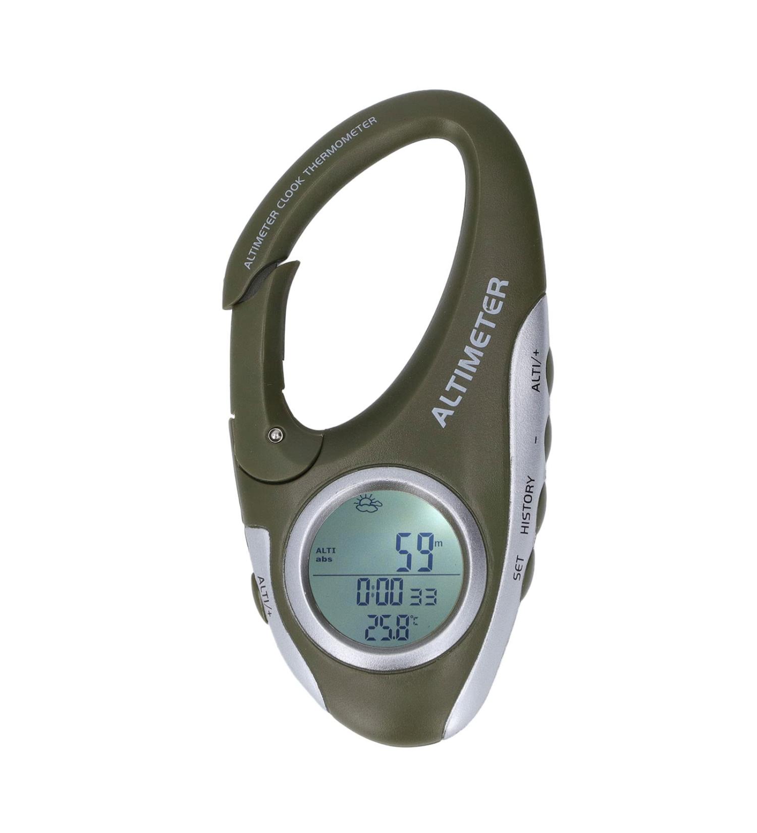 Fockety Multifunctional Digital Altimeter - Portable Hook Design Barometer Weather Forecast Clock Temperature & Height Display for Hiking - Buy Online on GoSupps.com