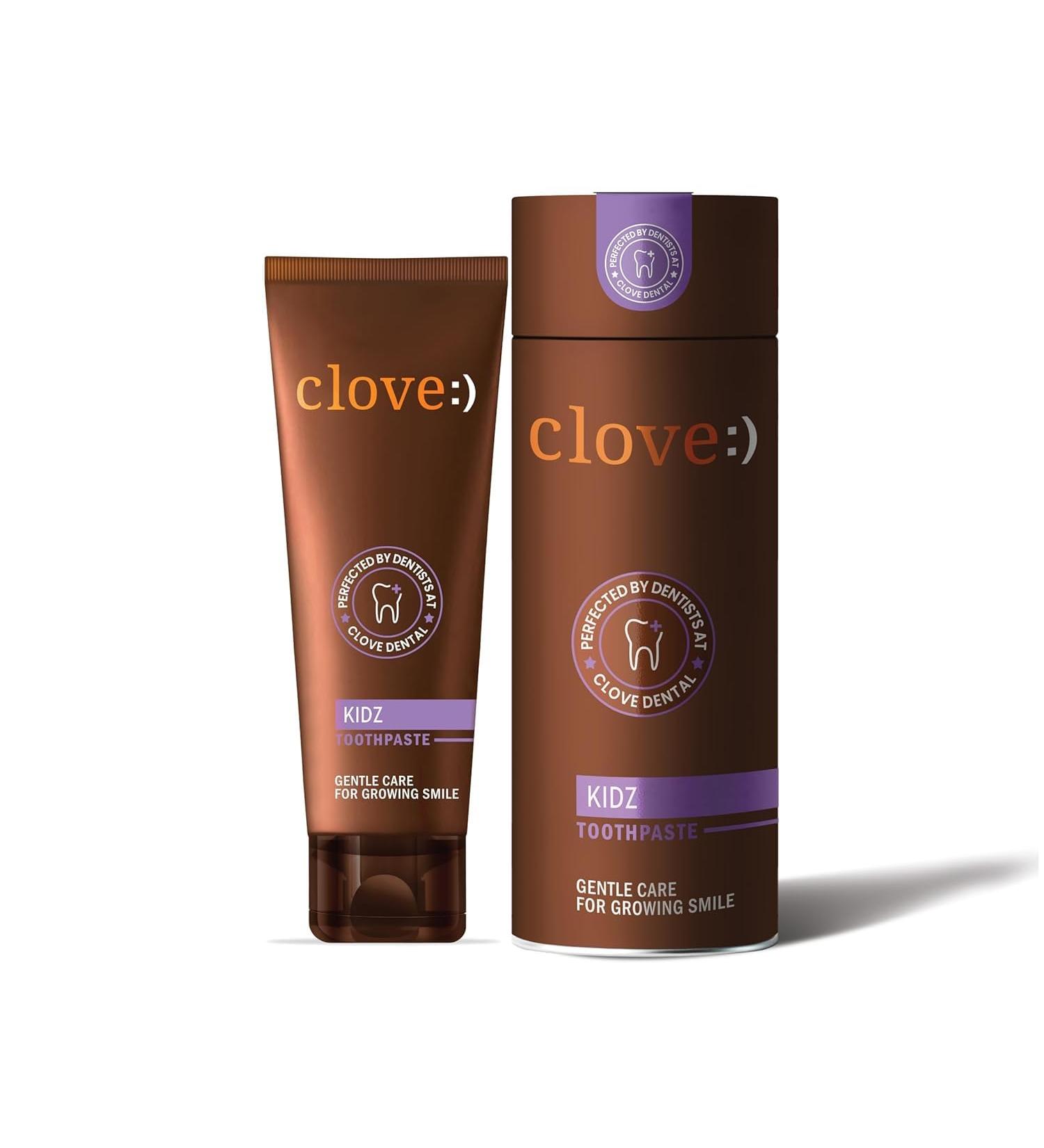 Clove Kids Toothpaste (3+Years) Natural Strawberry Flavour | Color Changing | Cavity Protection | SLS Free | Triclosan Free | Paraben Free | Peroxide Free |Gluten Free | No Artificial Flavours 100g - Buy Online on GoSupps.com