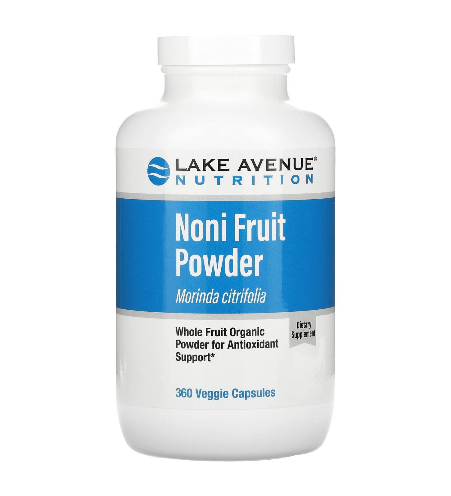 Organic Noni Fruit Powder 360 Capsules by Lake Avenue Nutrition - Buy Online on GoSupps.com