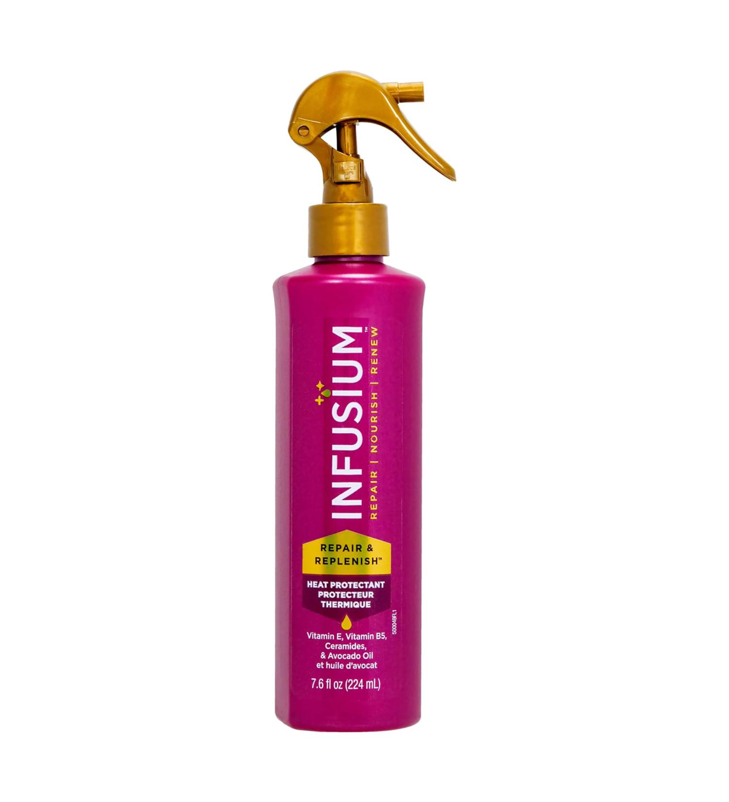 Infusium Repair and Replenish Heat Protector - Nourishing Heat Protection Spray for Hair with Vitamin E and Avocado Oil - Moisture Lock - 7.6 oz