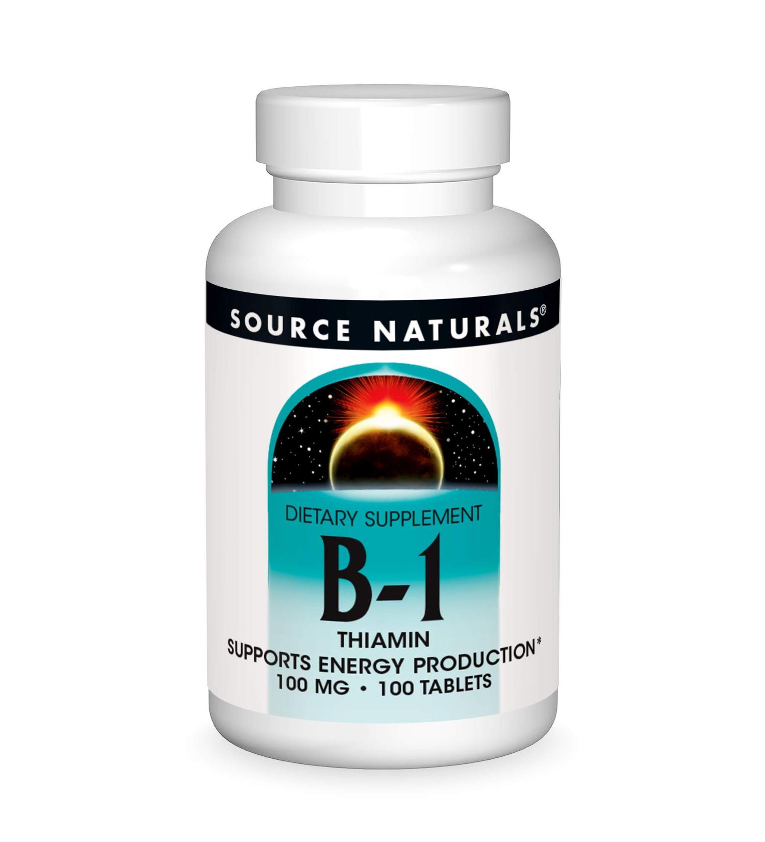 Source Naturals B-1 Thiamin 100mg - 100 Tablets for Energy & Vitality - Buy Online on GoSupps.com