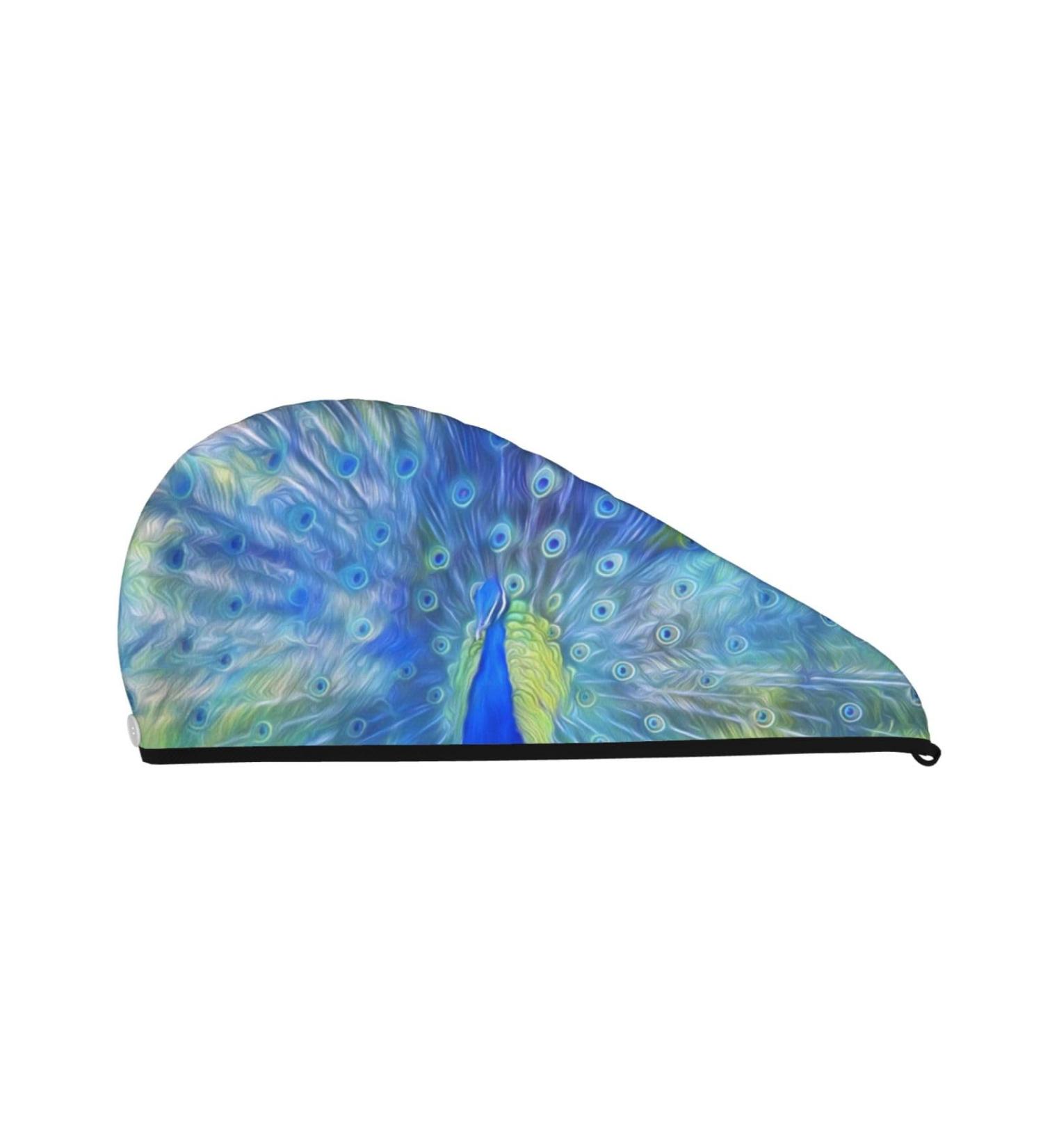 Peacock Microfiber Hair Towel | Super Absorbent Wrap for Women | Quick Dry Coral Velvet Cap for Long Curly & Thick Hair - Buy Online on GoSupps.com