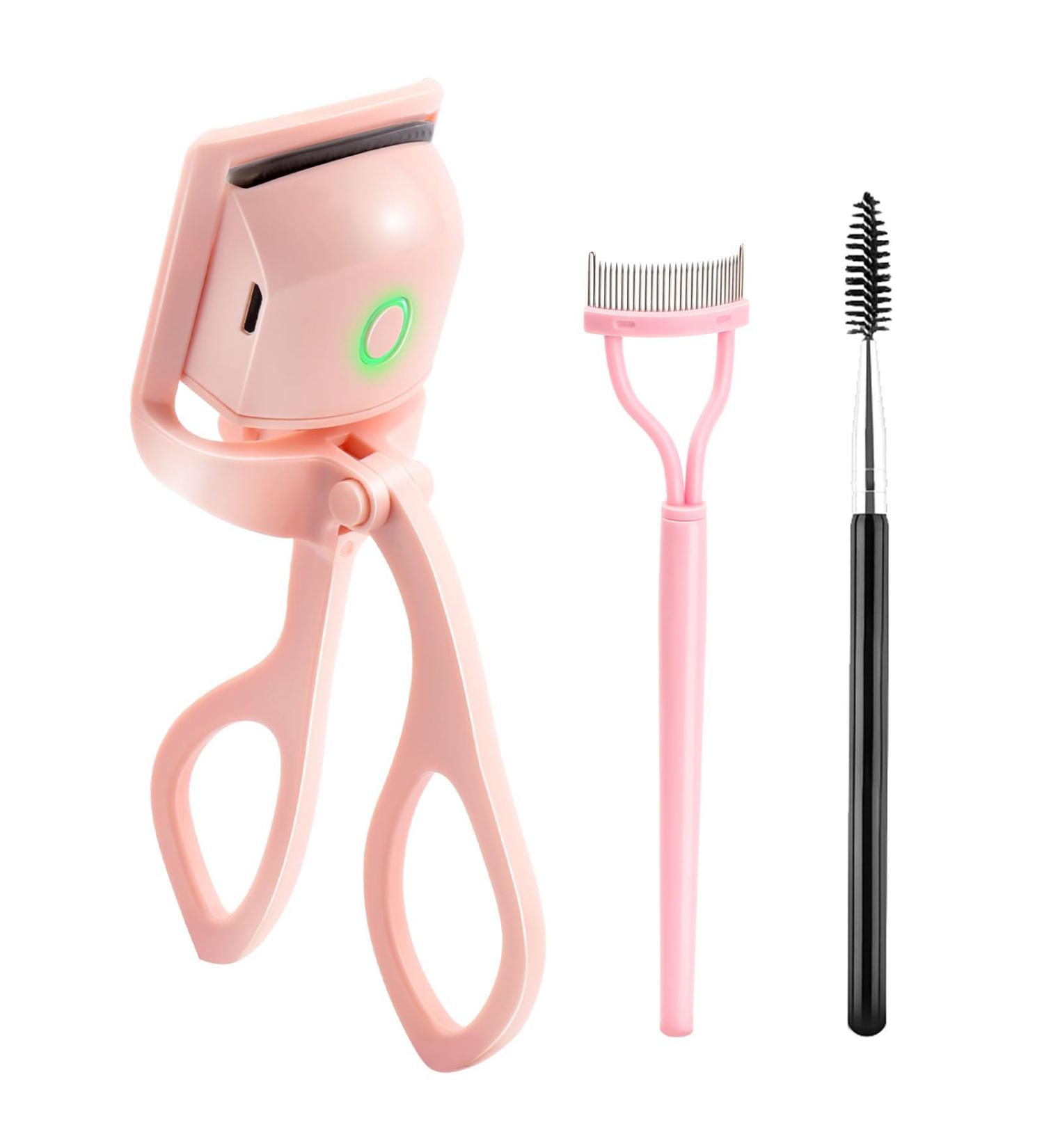Buy Heated Eyelash Curlers - Quick & Easy Lashes with Separator Tool | Stunning Results in Minutes (Pink - Buy Online on GoSupps.com
