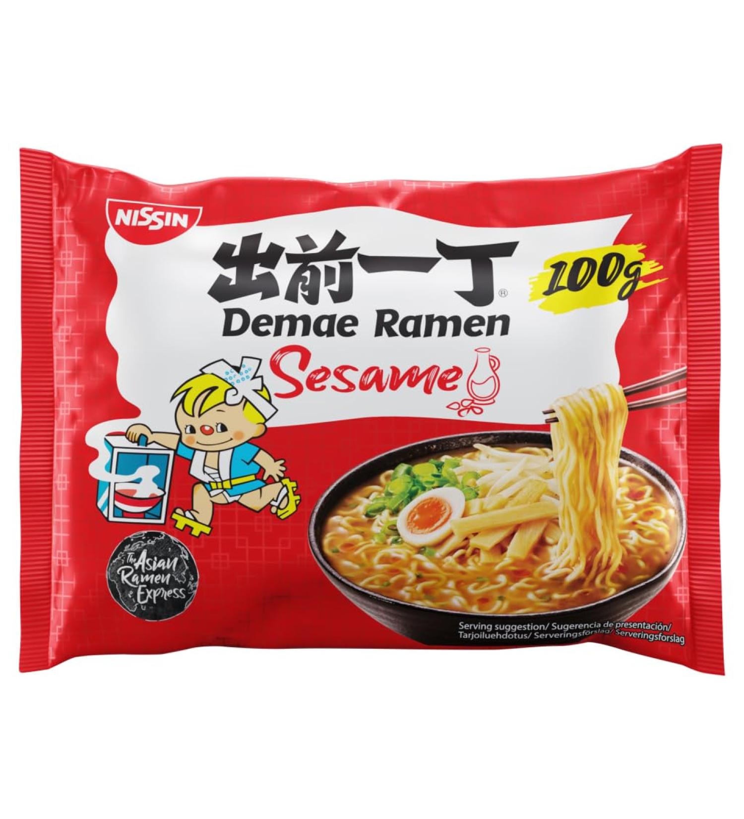 NISSIN - Demae Ramen - Sesame flavor - 1 box of 10 sachets of 100g
